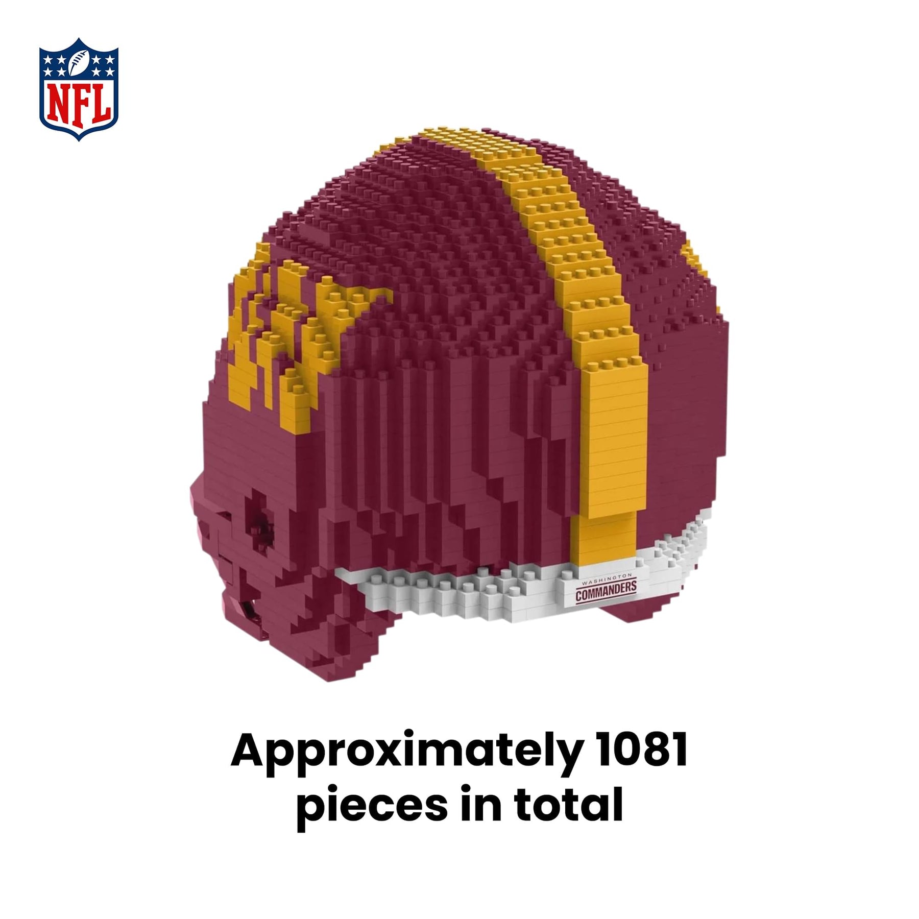 Washington Commanders NFL BRXLZ Replica Helmet 1081-Piece Building Block Set