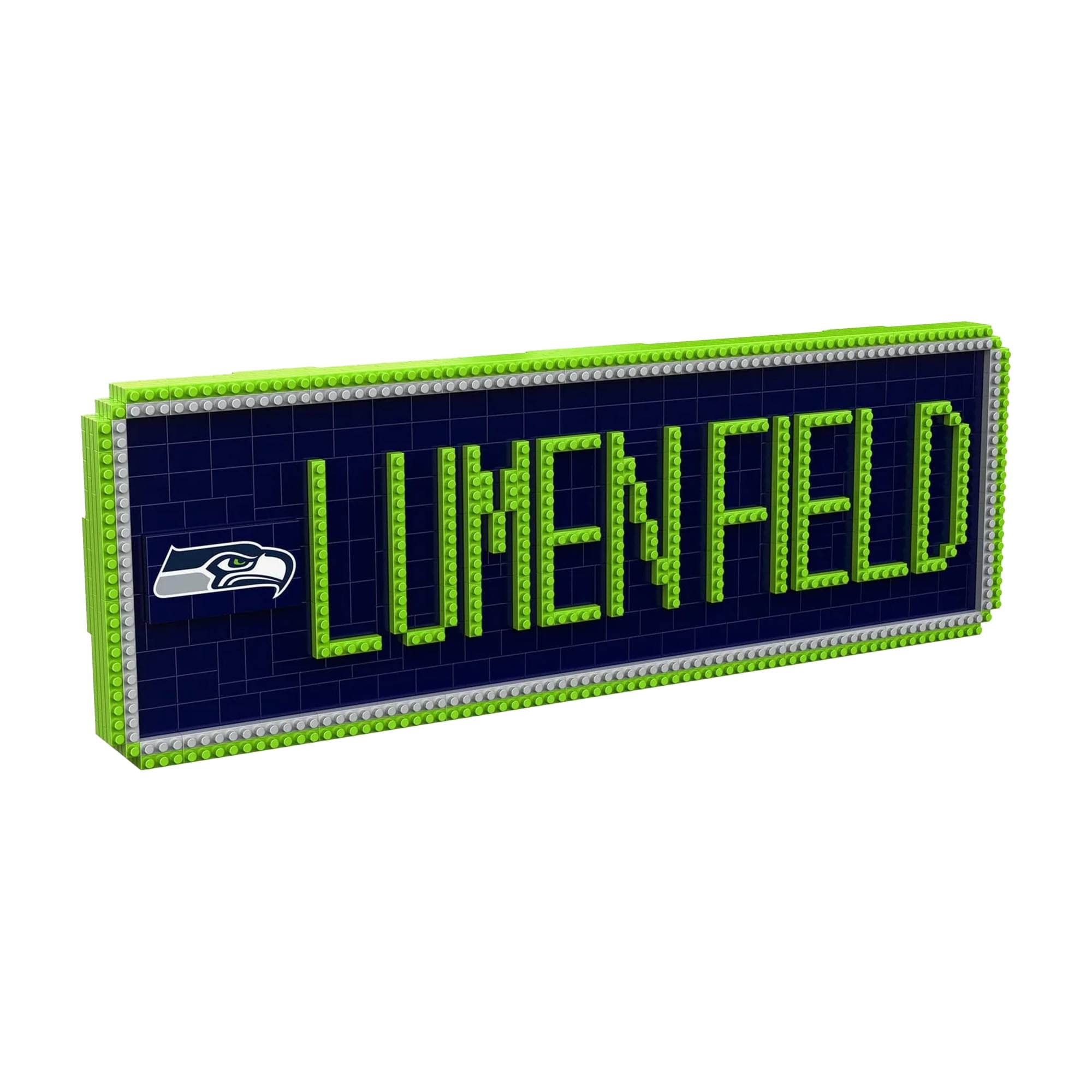 Seattle Seahawks 3D BRXLZ Stadium Street Sign Approx 626 Piece Building Set