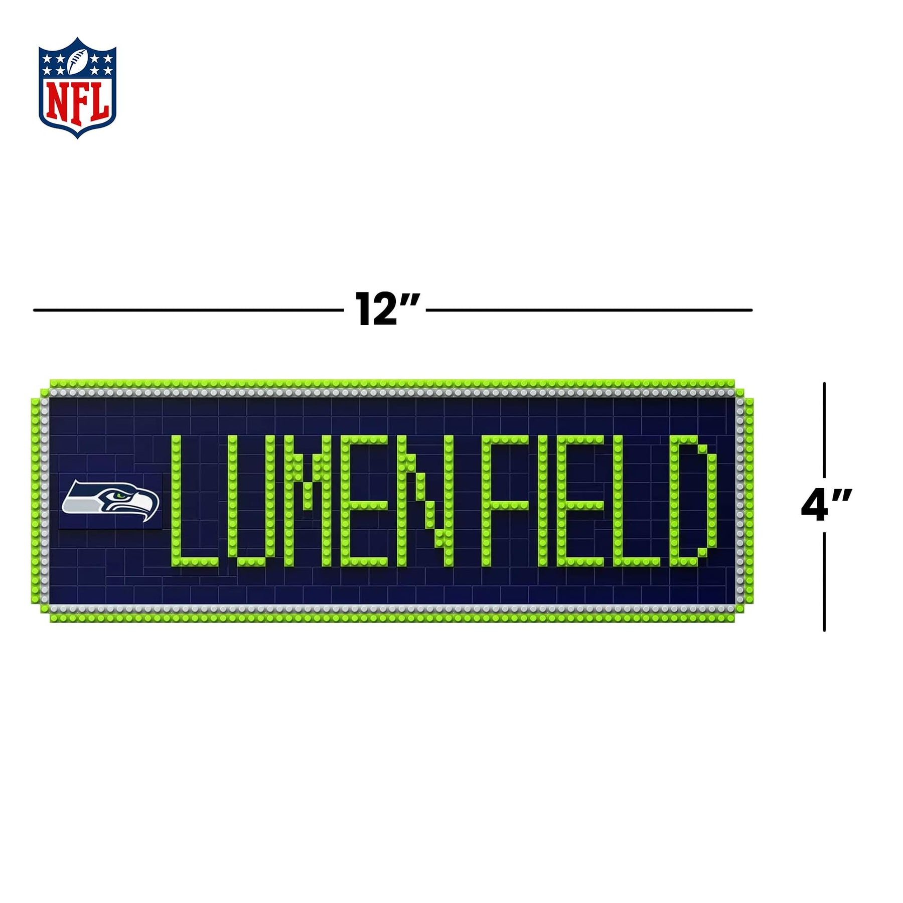 Seattle Seahawks 3D BRXLZ Stadium Street Sign Approx 626 Piece Building Set