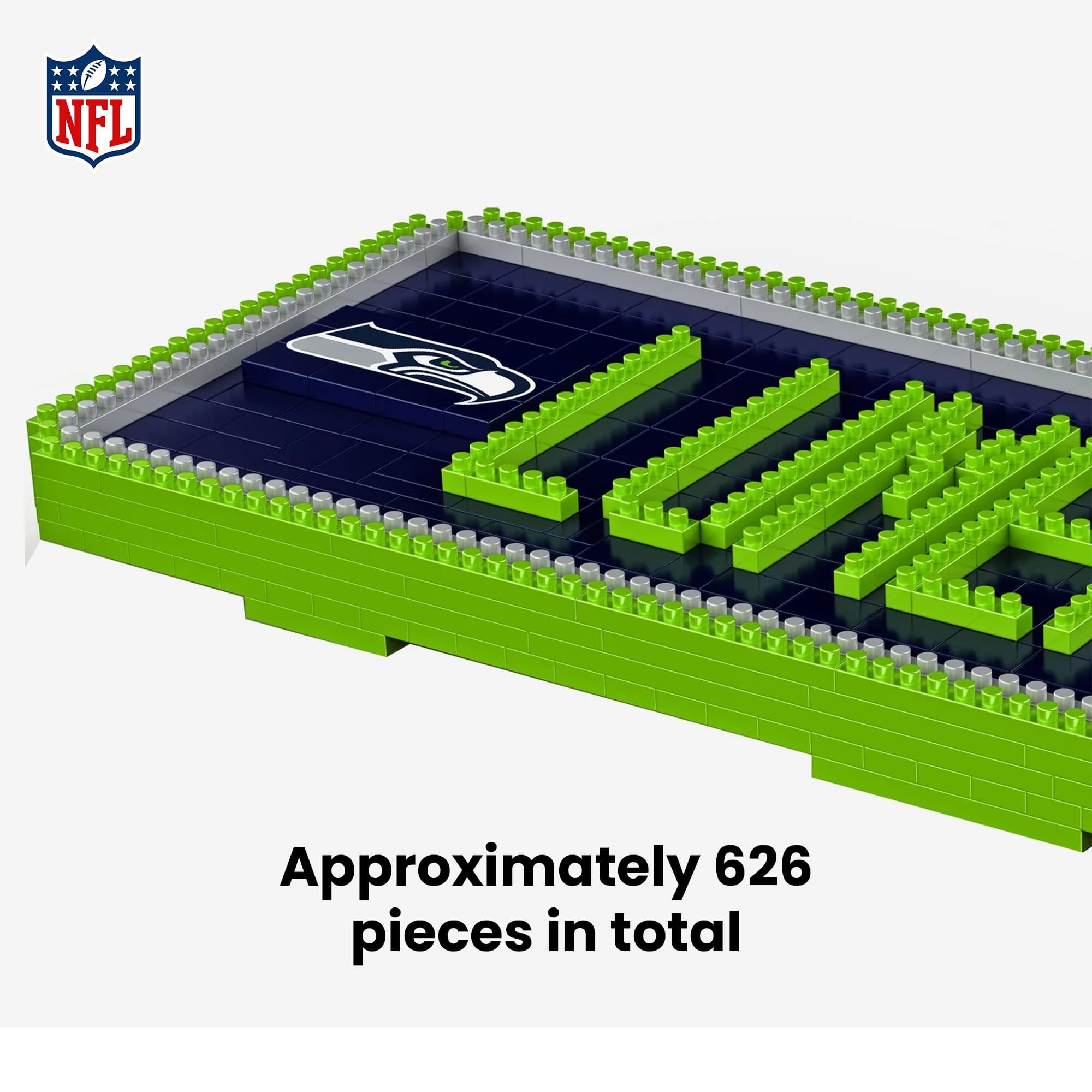 Seattle Seahawks 3D BRXLZ Stadium Street Sign Approx 626 Piece Building Set