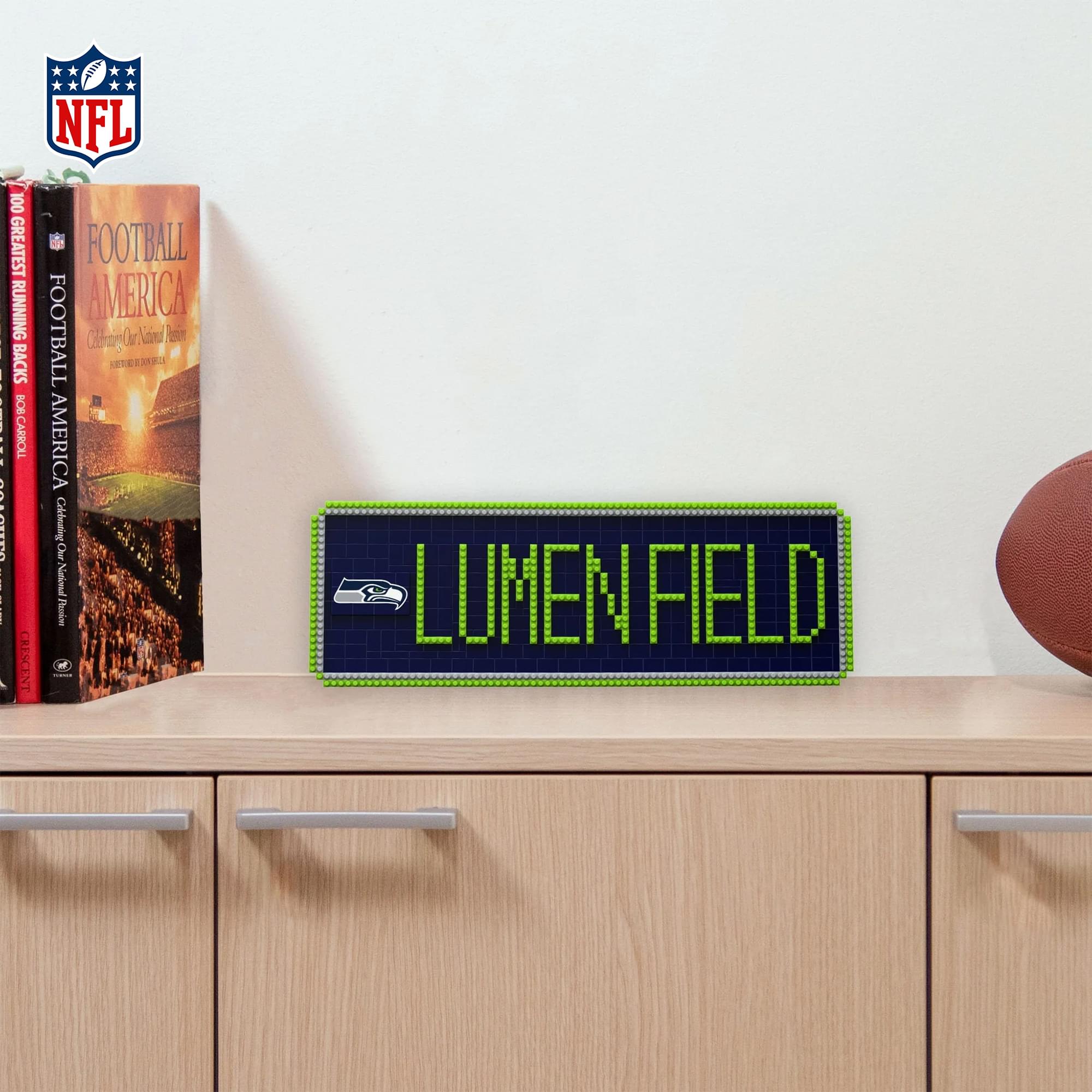 Seattle Seahawks 3D BRXLZ Stadium Street Sign Approx 626 Piece Building Set