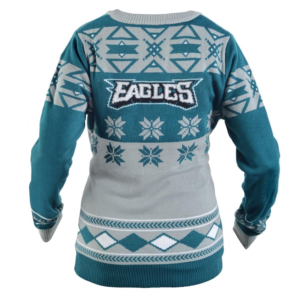 Philadelphia Eagles NFL Women's Big Logo V-Neck Ugly Christmas Sweater