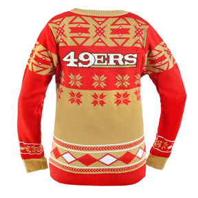 San Francisco 49ers NFL Women's Big Logo V-Neck Ugly Christmas Sweater