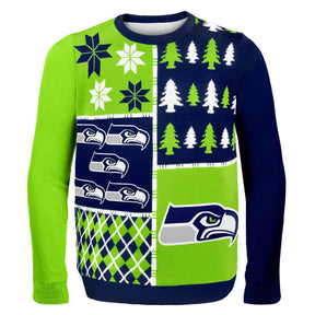 Seattle Seahawks Busy Block NFL Ugly Sweater