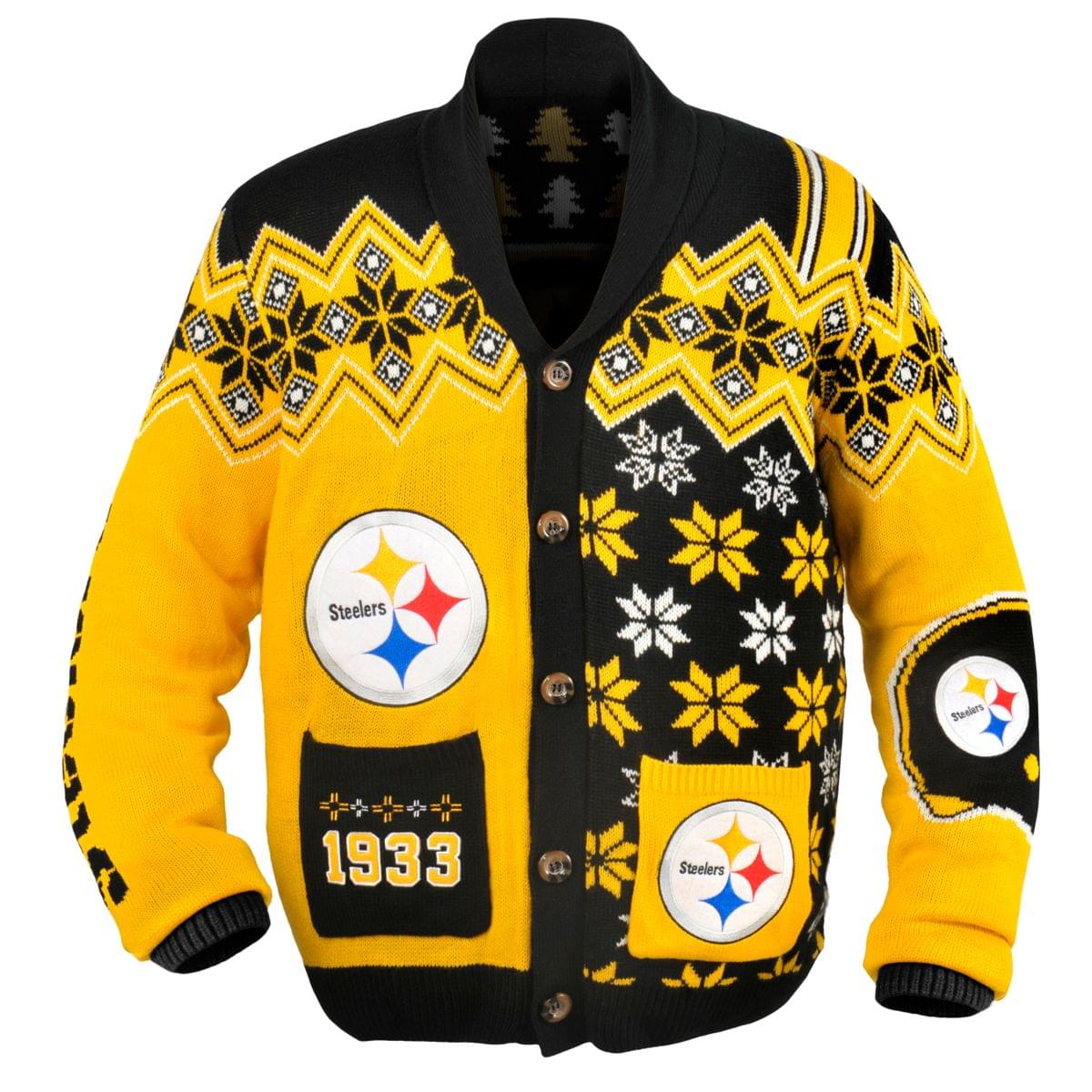 Pittsburgh Steelers NFL Adult Ugly Cardigan Sweater