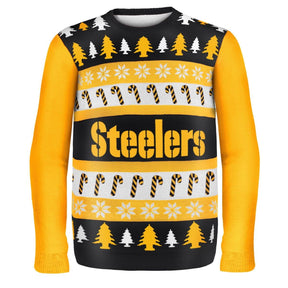 Pittsburgh Steelers Wordmark NFL Ugly Sweater