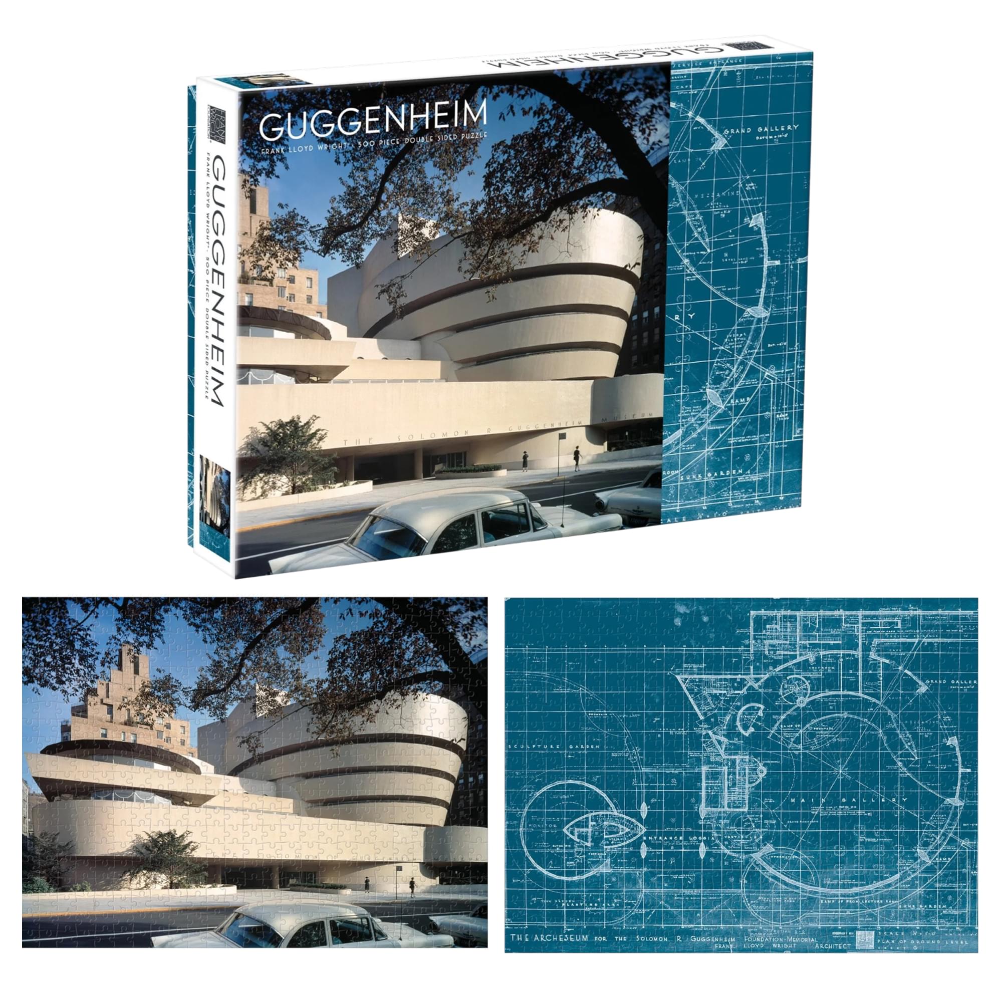 Frank Lloyd Wright Guggenheim 2-Sided 500 Piece Jigsaw Puzzle