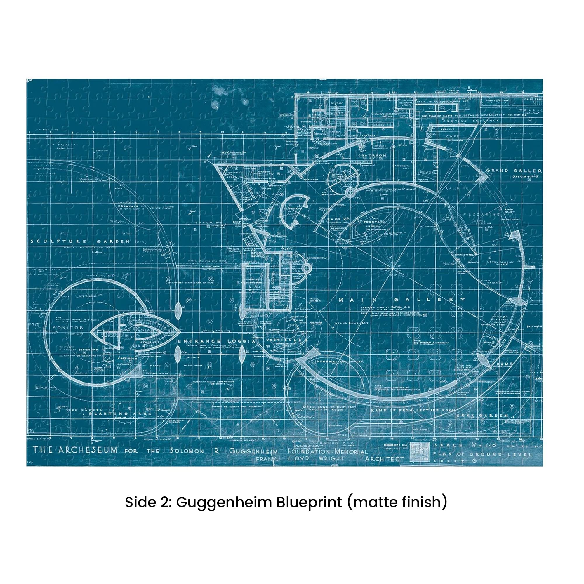Frank Lloyd Wright Guggenheim 2-Sided 500 Piece Jigsaw Puzzle