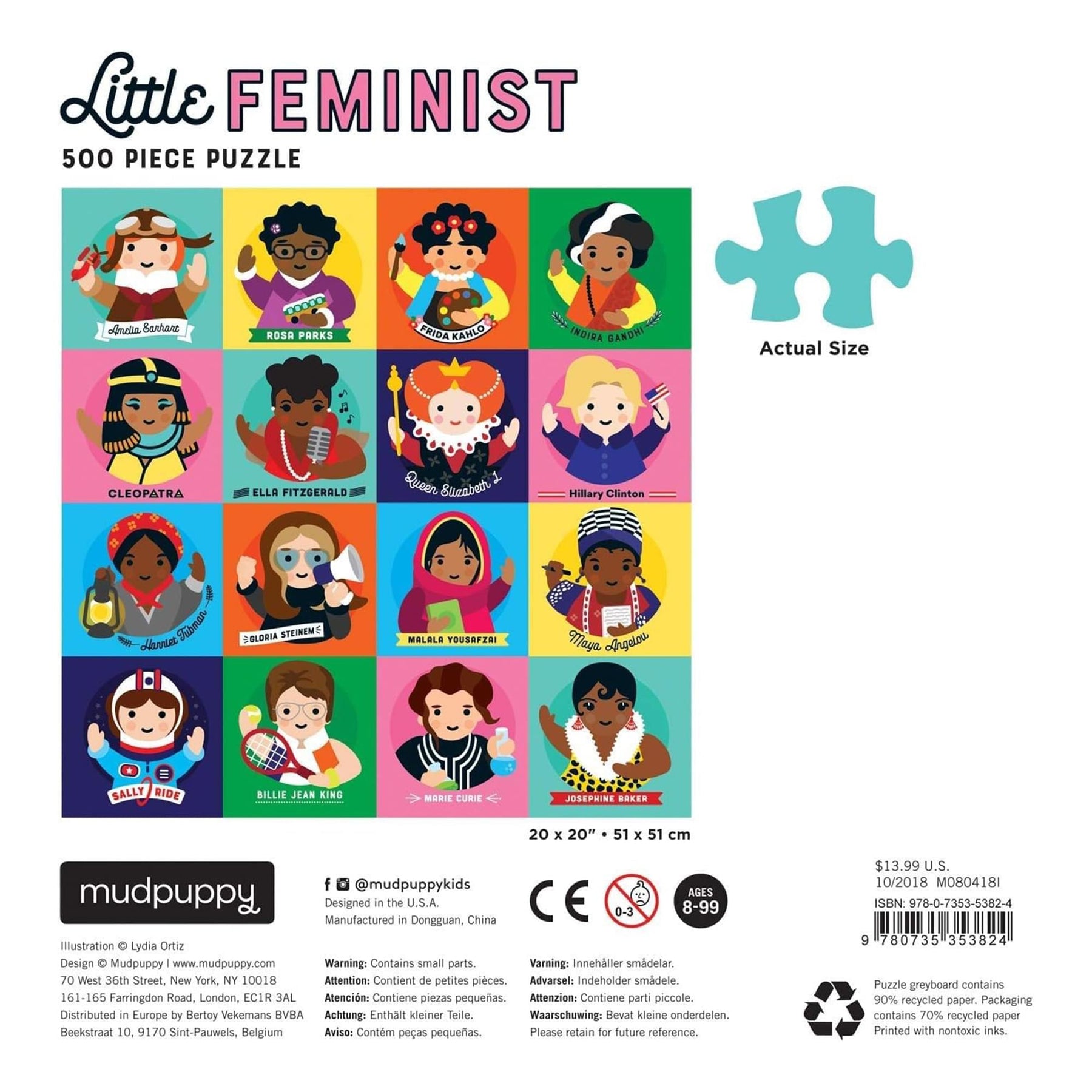 Lydia Ortiz Little Feminist 500-Piece Jigsaw Puzzle