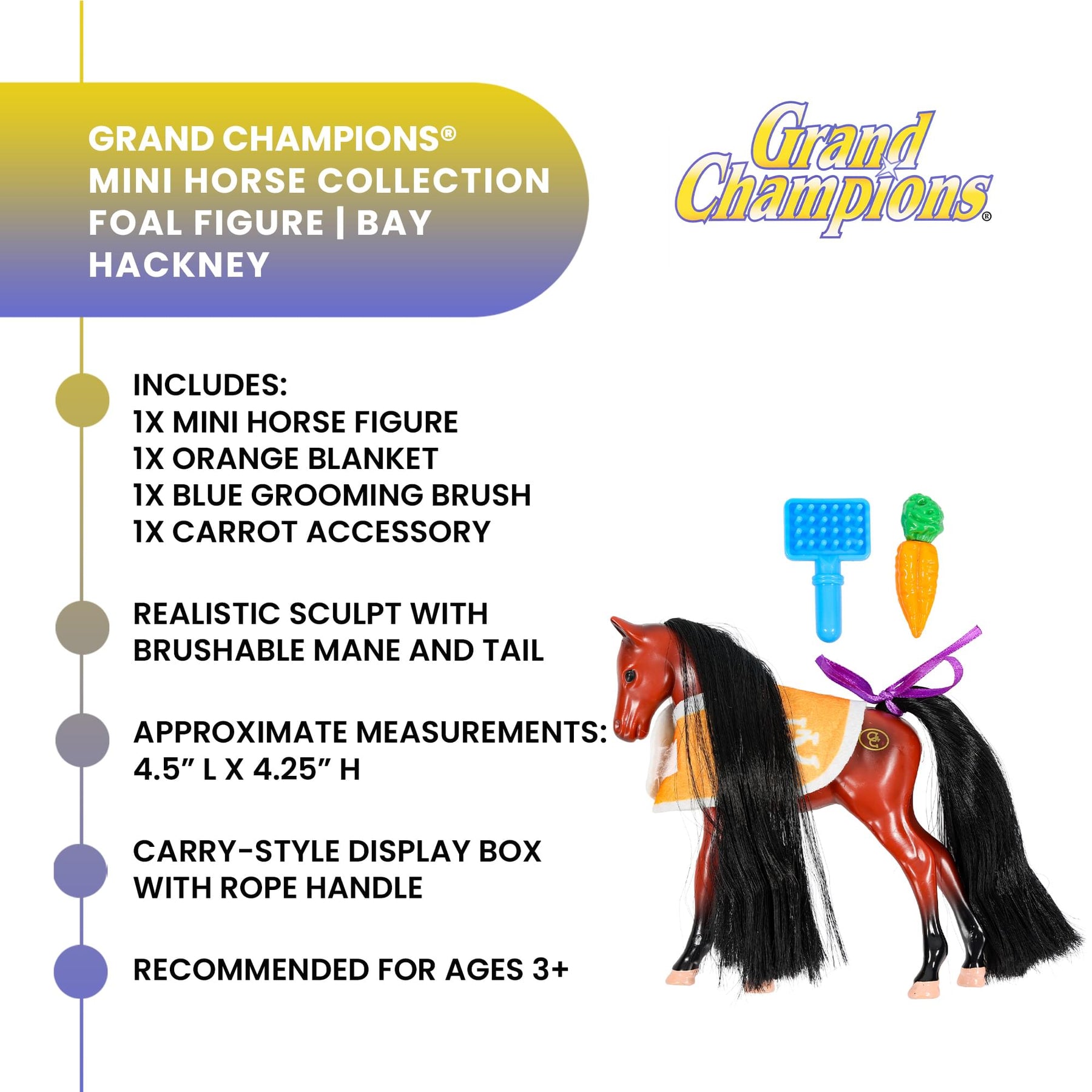 Grand Champions Mini Horse Collection Foal Figure | Bay Hackney