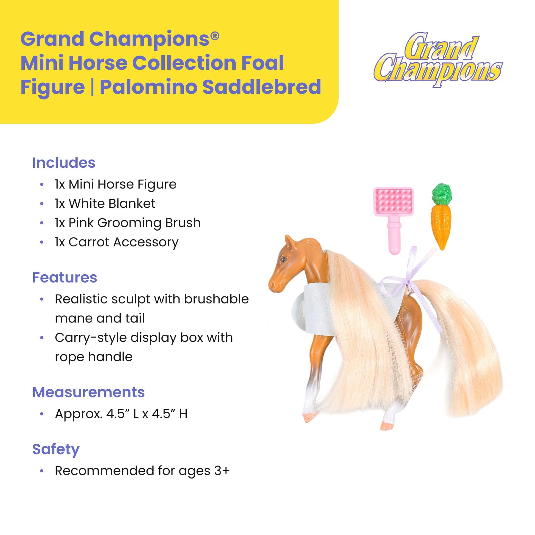 Grand Champions Mini Horse Collection Foal Figure | Palomino Saddlebred
