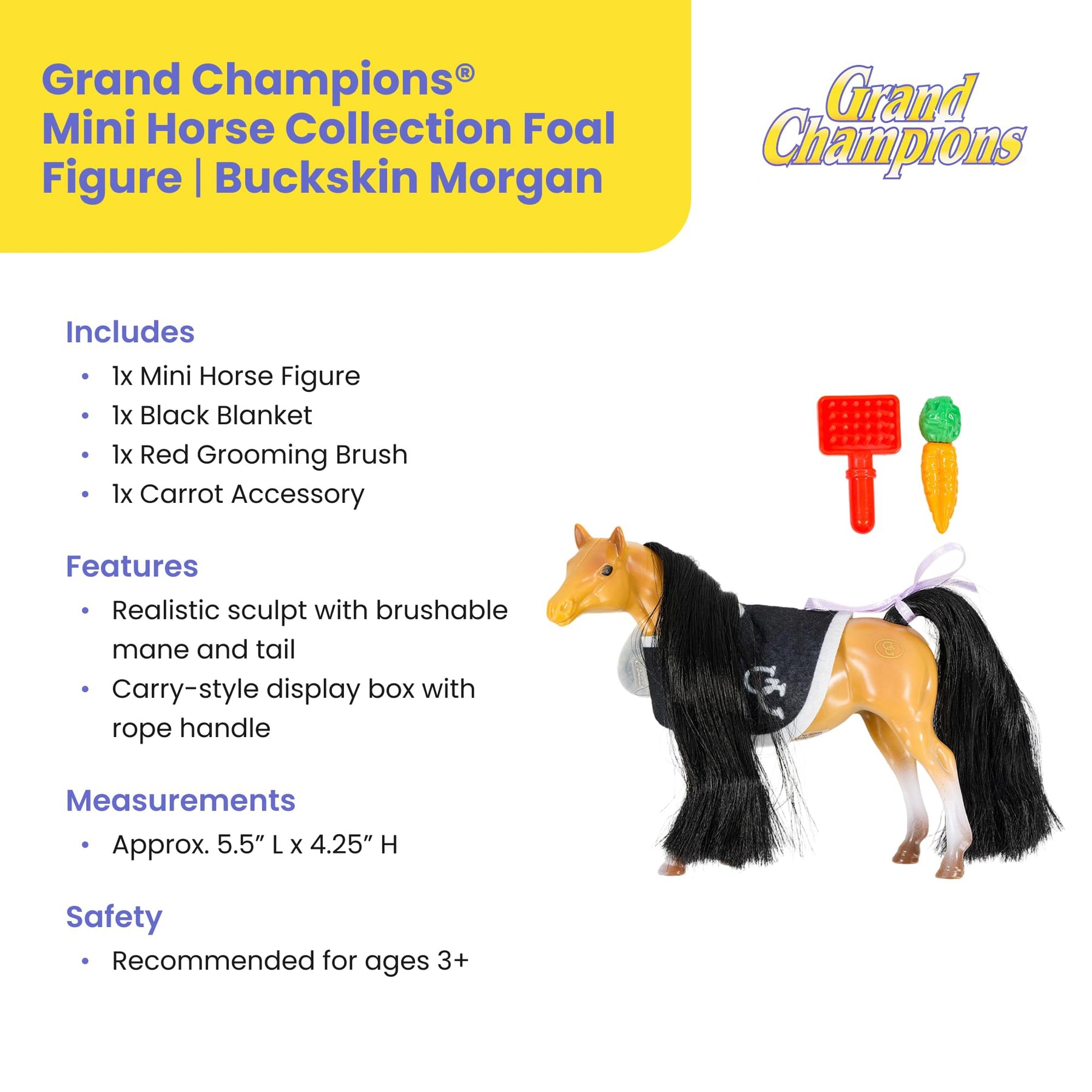 Grand Champions Mini Horse Collection Foal Figure | Buckskin Morgan