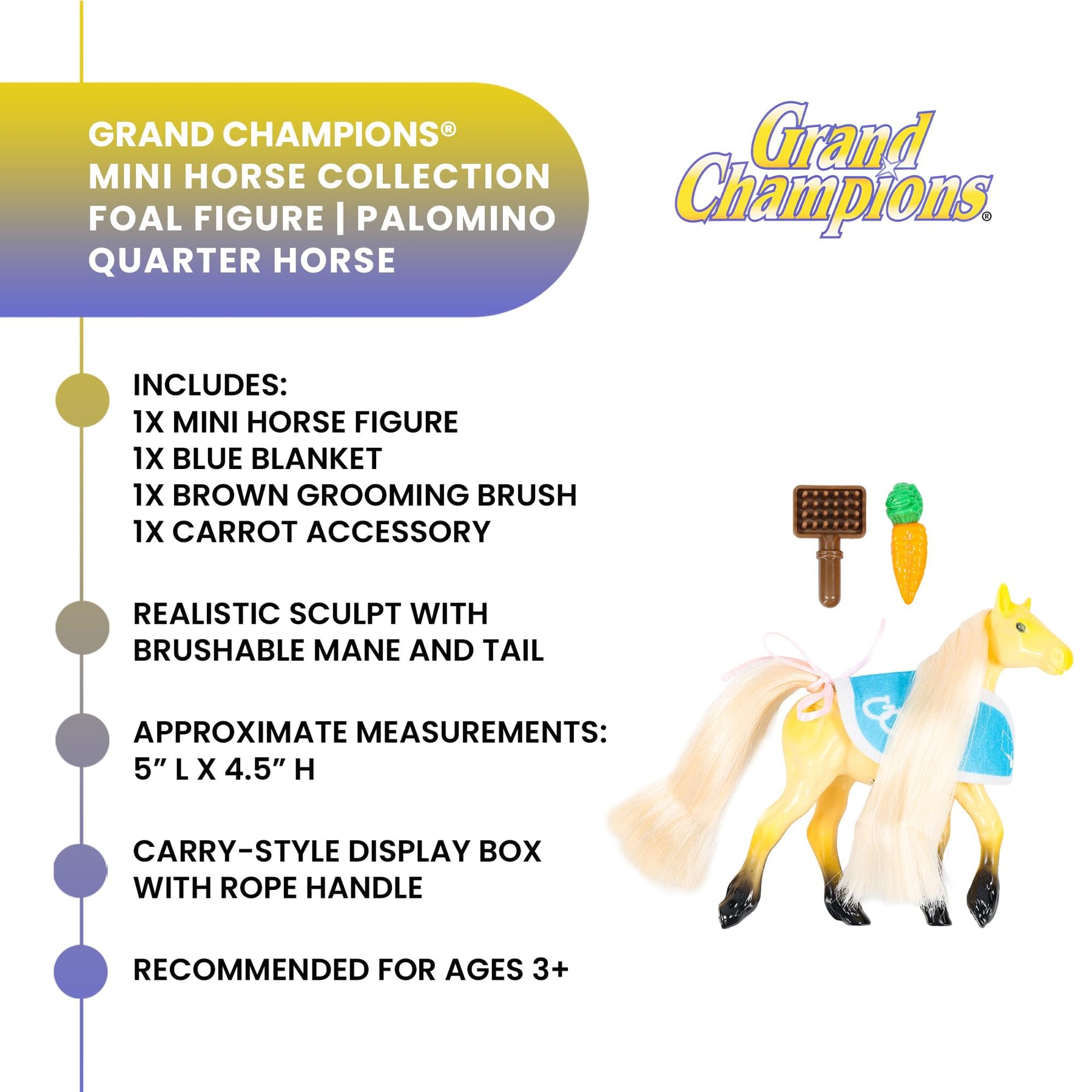 Grand Champions Mini Horse Collection Foal Figure | Palomino Quarter Horse