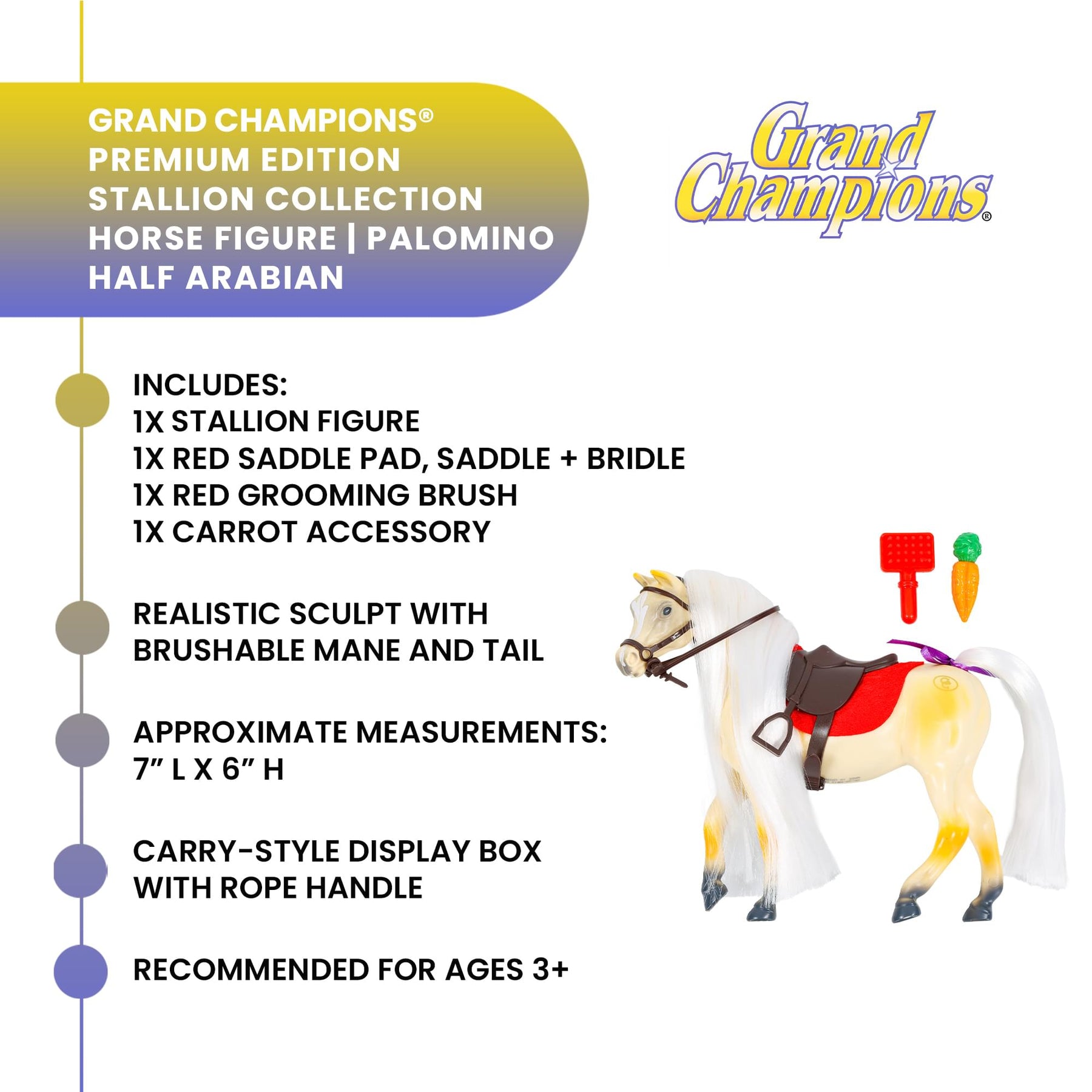 Grand Champions Premium Stallion Collection Horse Figure | Palomino Half Arabian