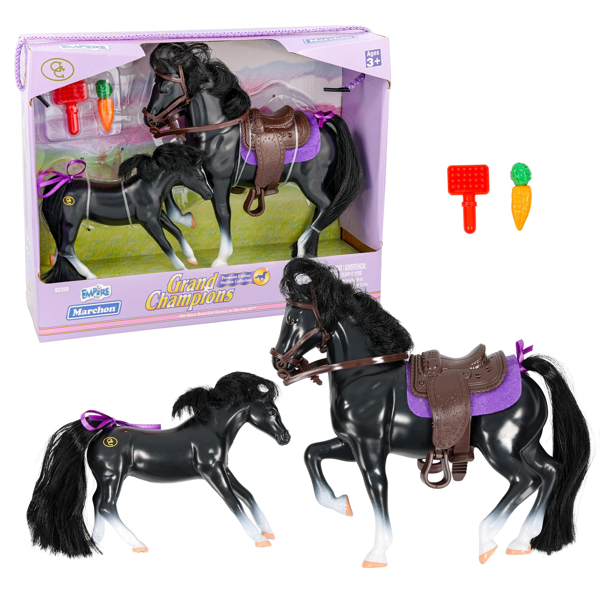 Grand Champions Premium Stallion Collection Set Of 2 | Black Warmblood