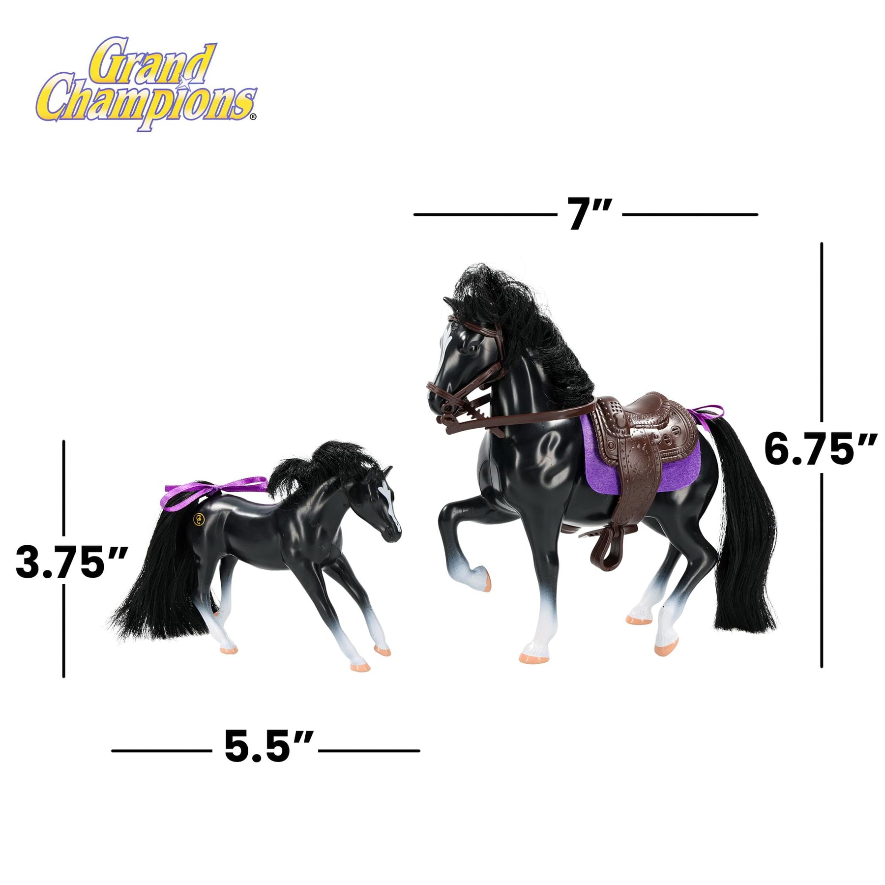 Grand Champions Premium Stallion Collection Set Of 2 | Black Warmblood