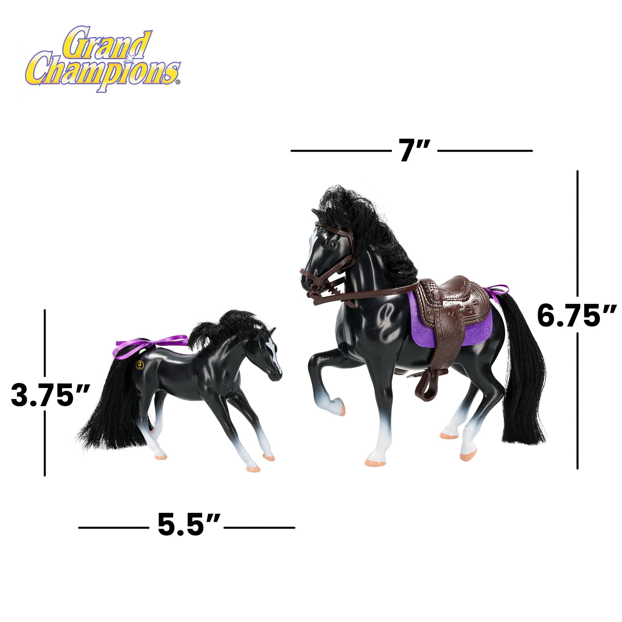 Grand Champions Premium Stallion Collection Set Of 2 | Black Warmblood