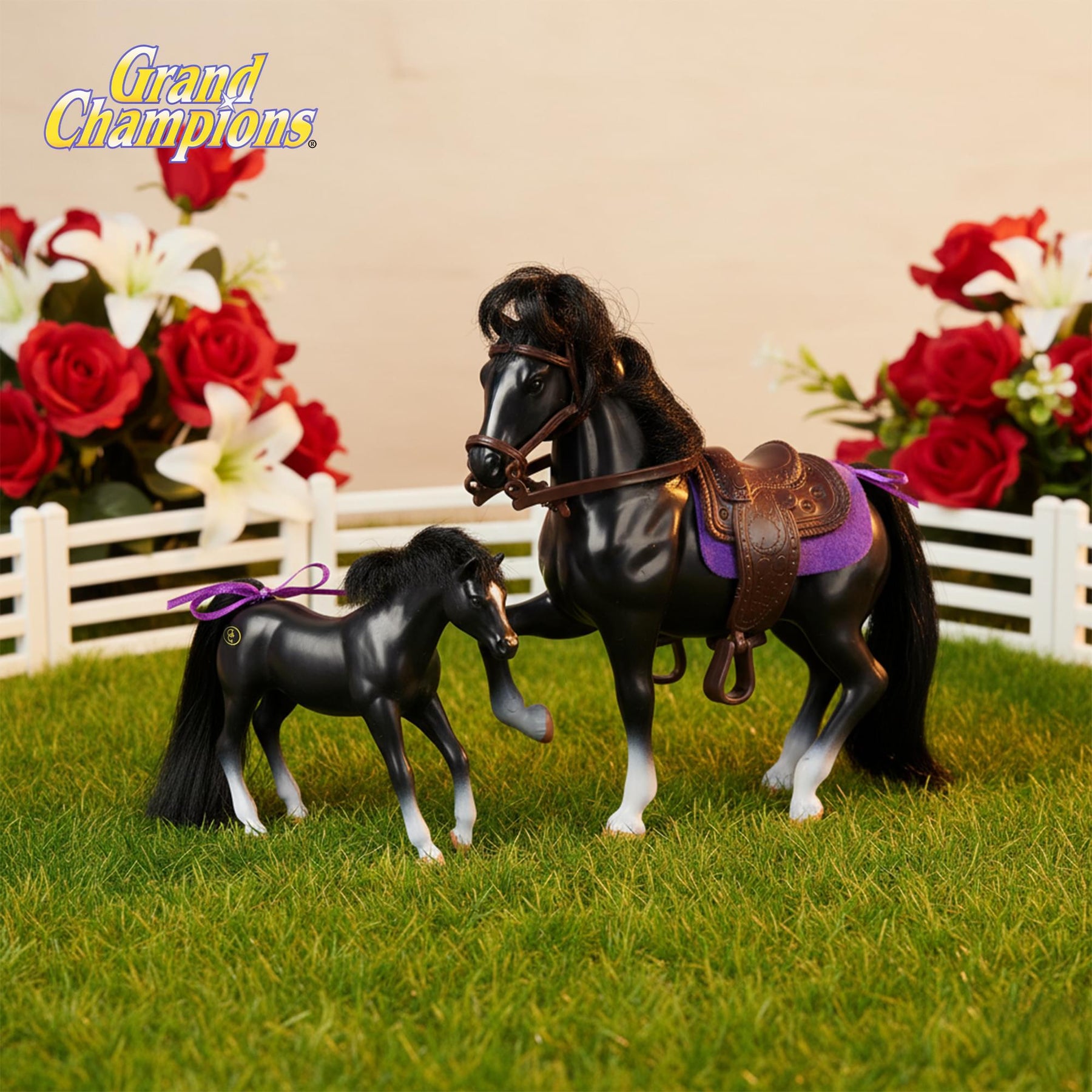 Grand Champions Premium Stallion Collection Set Of 2 | Black Warmblood