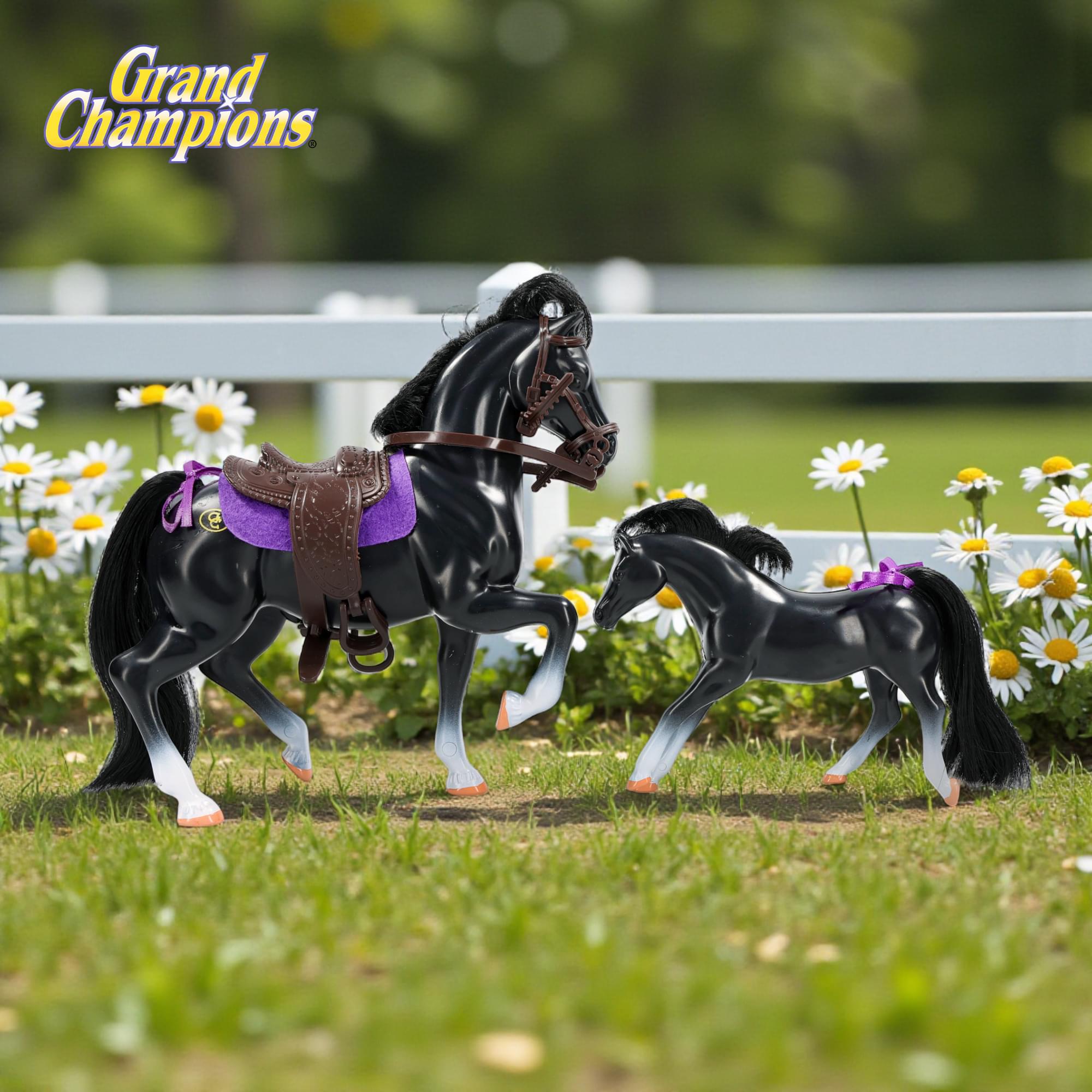 Grand Champions Premium Stallion Collection Set Of 2 | Black Warmblood