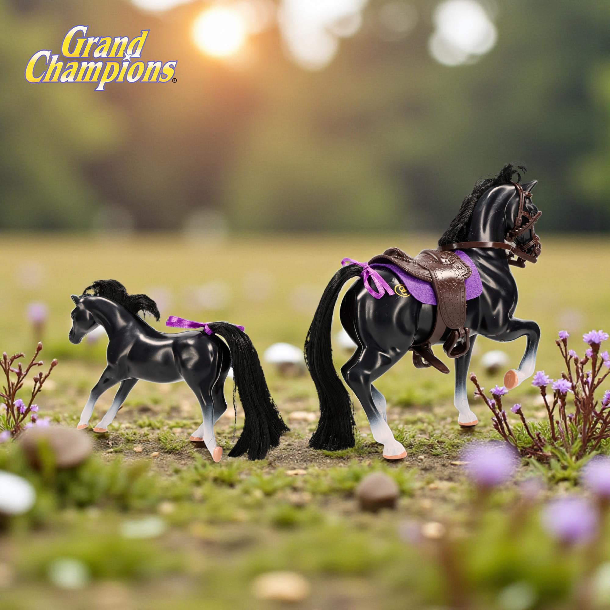 Grand Champions Premium Stallion Collection Set Of 2 | Black Warmblood