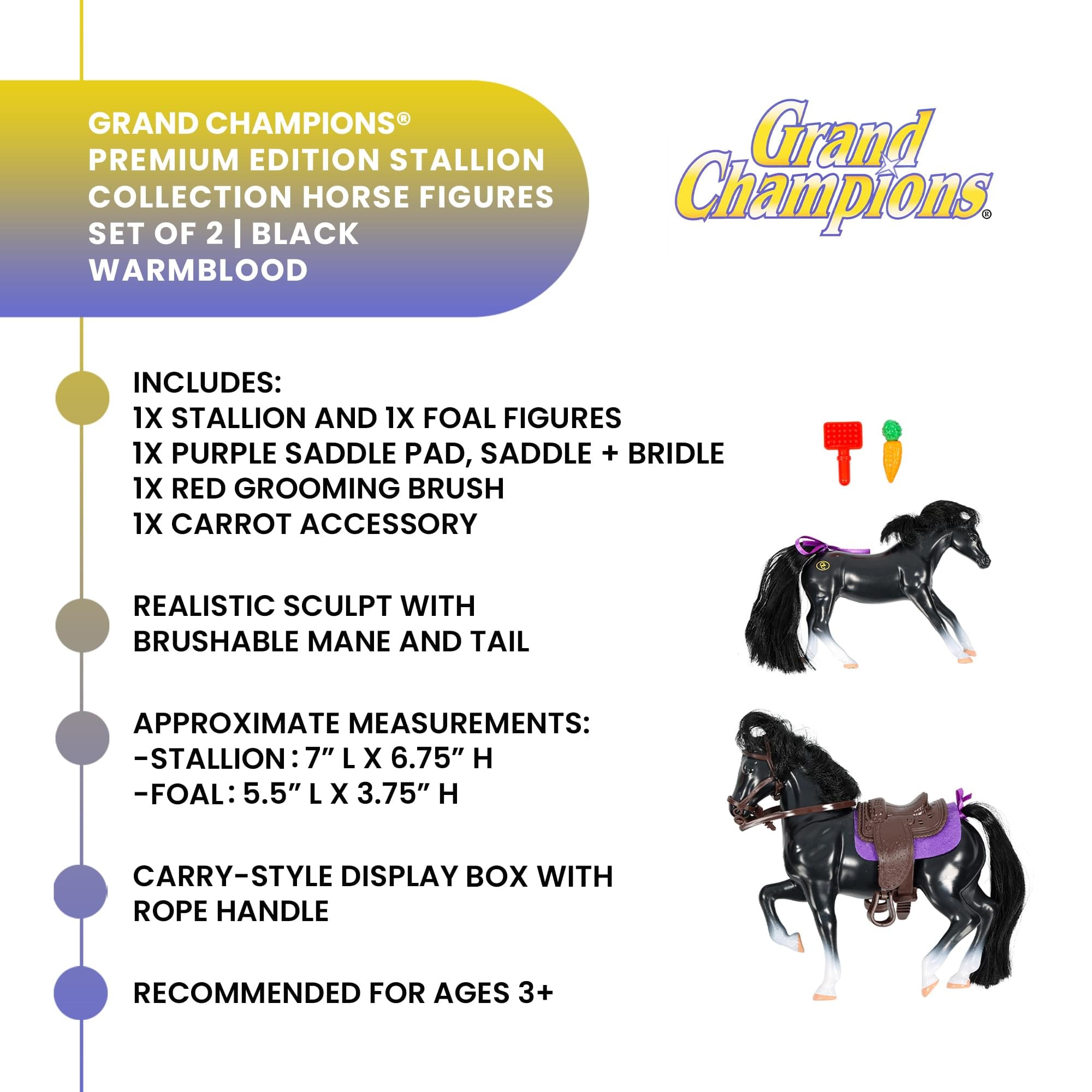 Grand Champions Premium Stallion Collection Set Of 2 | Black Warmblood