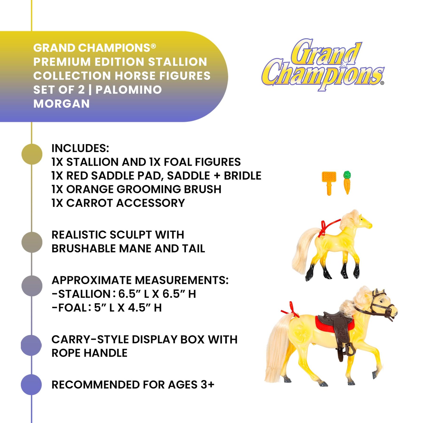 Grand Champions Premium Stallion Collection Set Of 2 | Palomino Morgan
