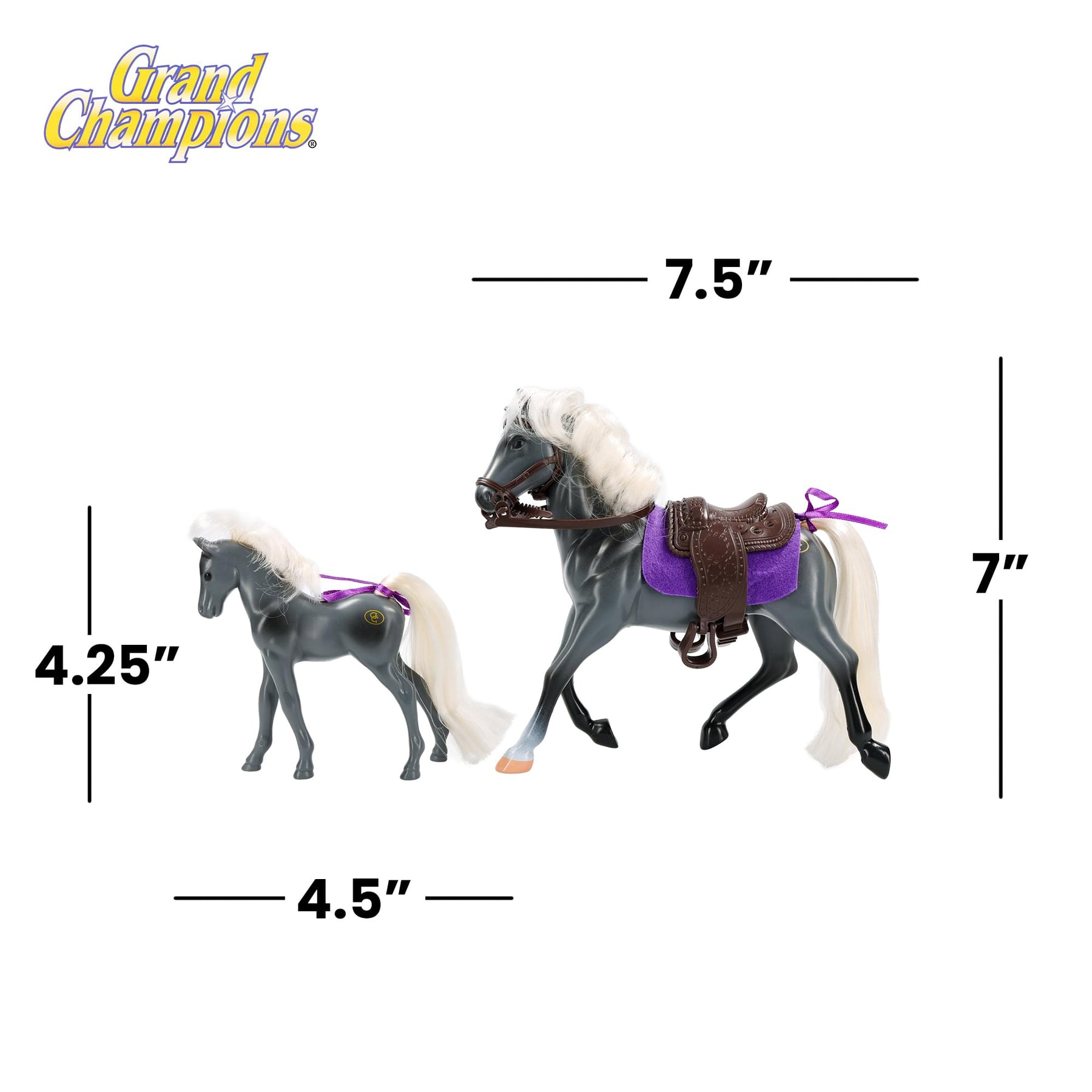 Grand Champions Premium Stallion Collection Set Of 2 | Grey Tennessee Walker