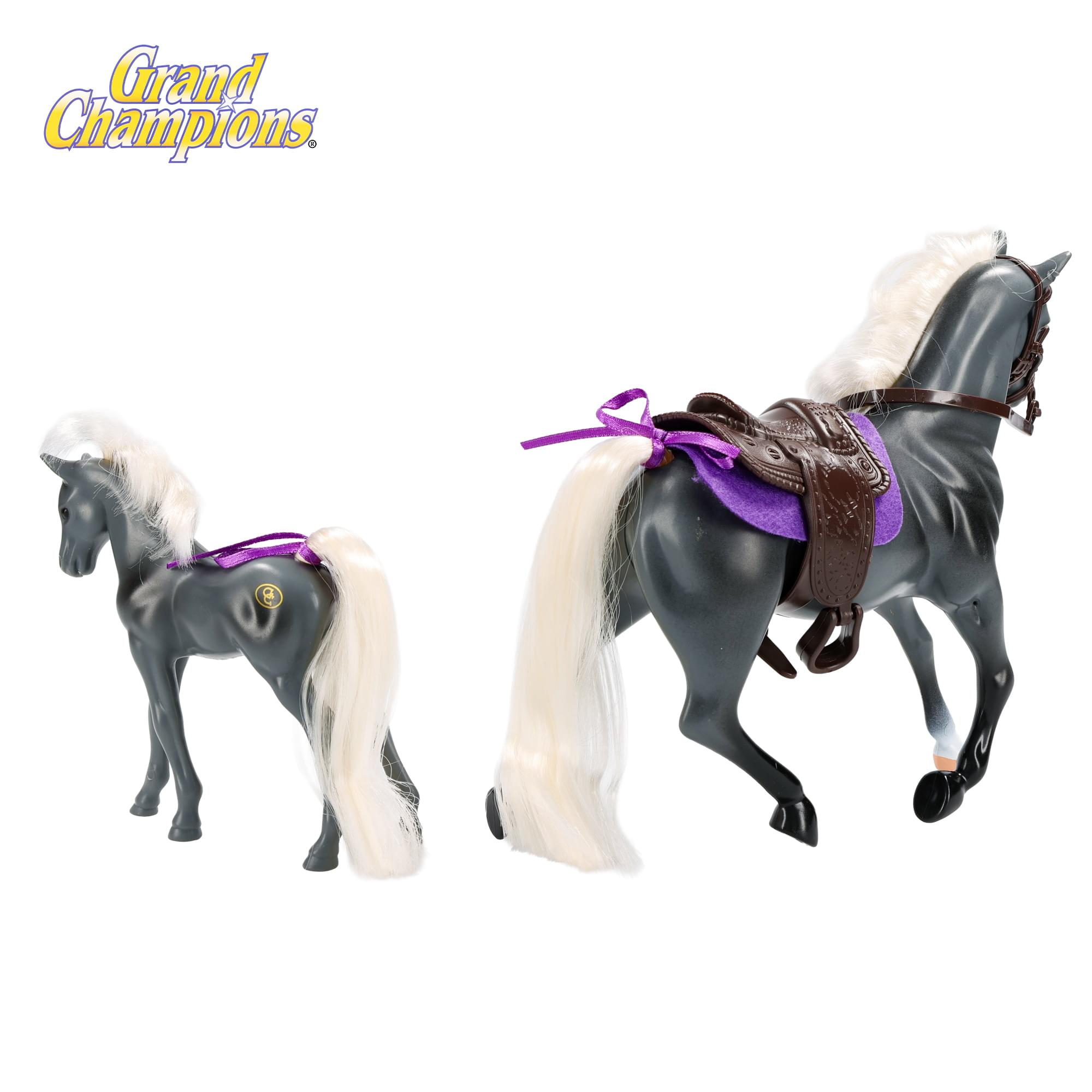 Grand Champions Premium Stallion Collection Set Of 2 | Grey Tennessee Walker
