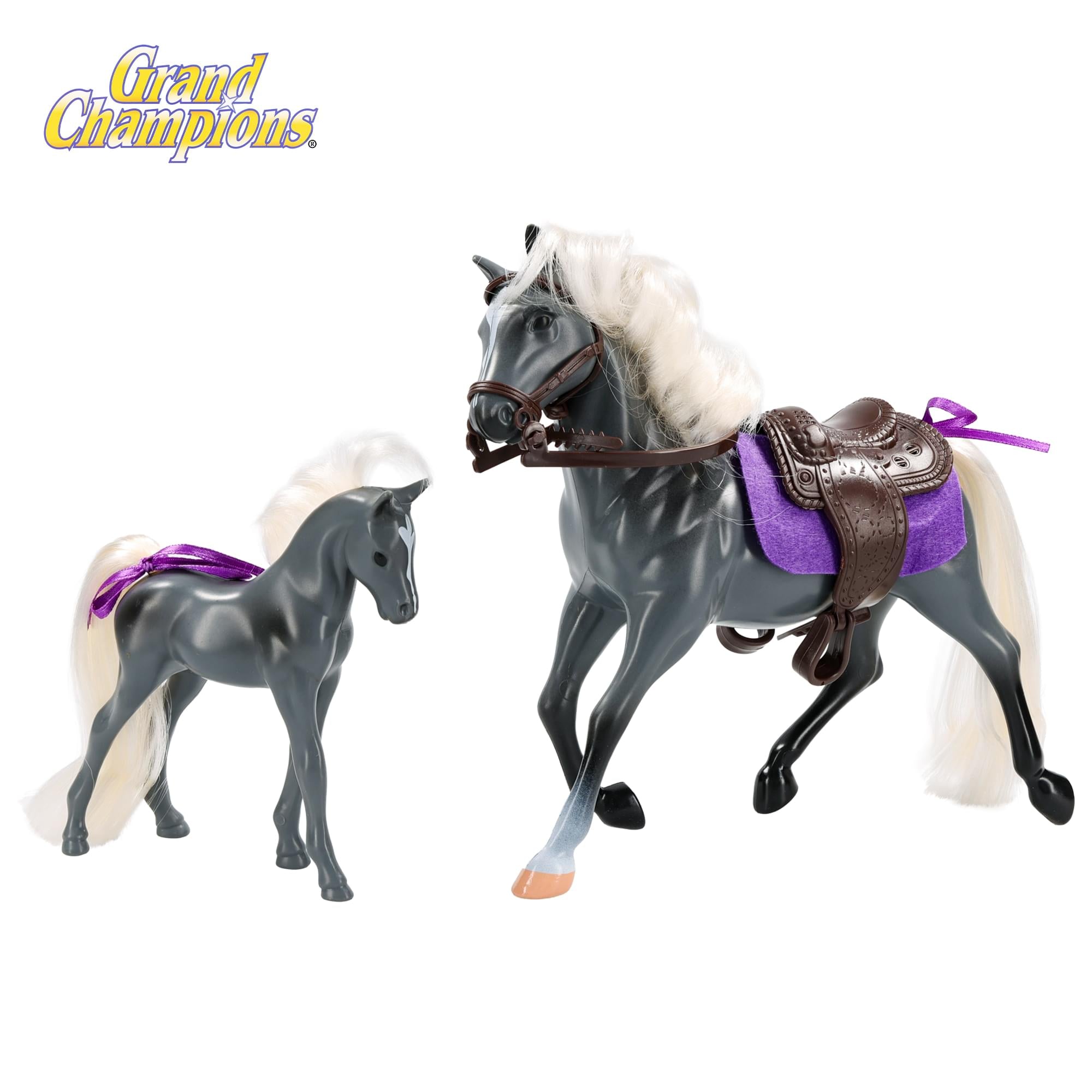 Grand Champions Premium Stallion Collection Set Of 2 | Grey Tennessee Walker