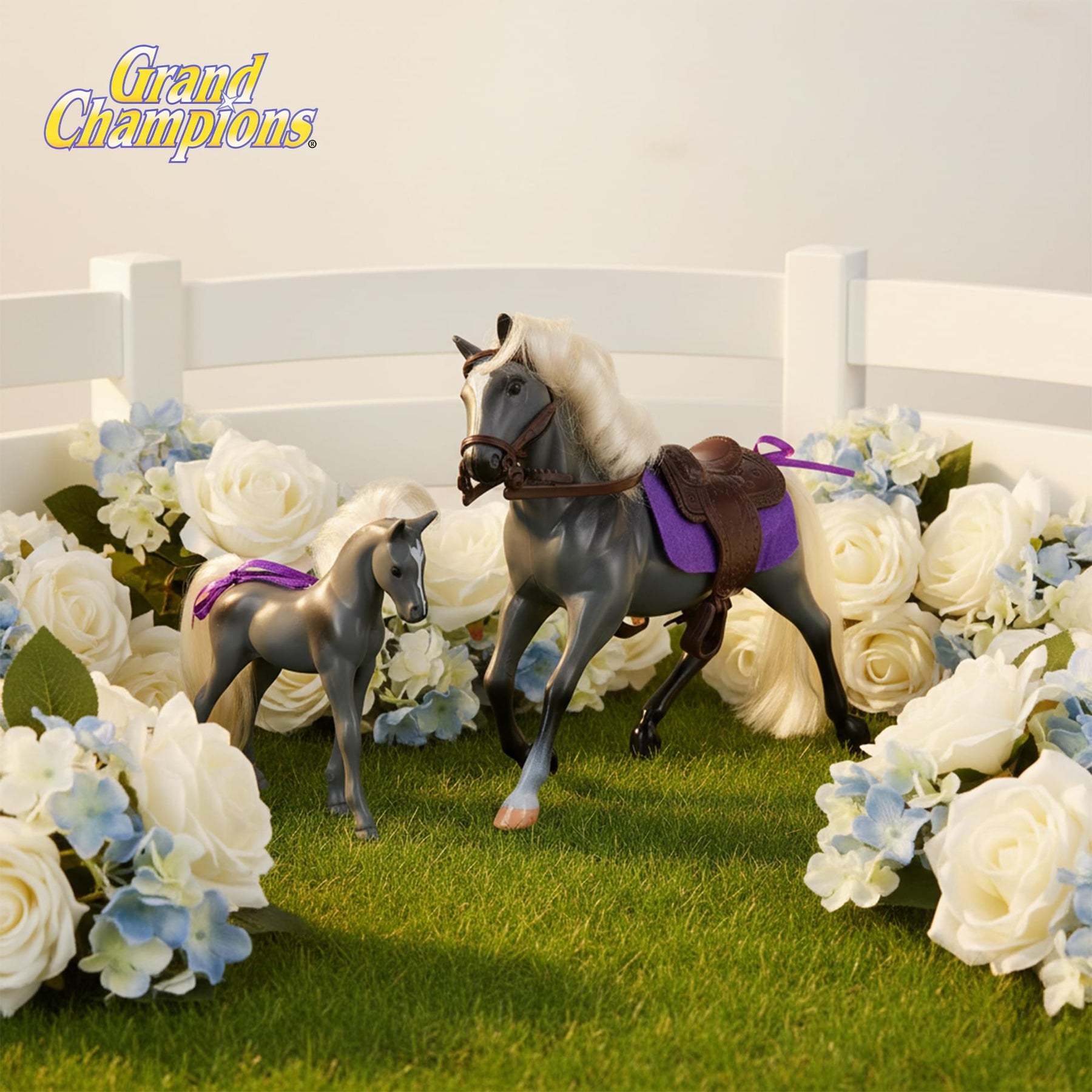 Grand Champions Premium Stallion Collection Set Of 2 | Grey Tennessee Walker