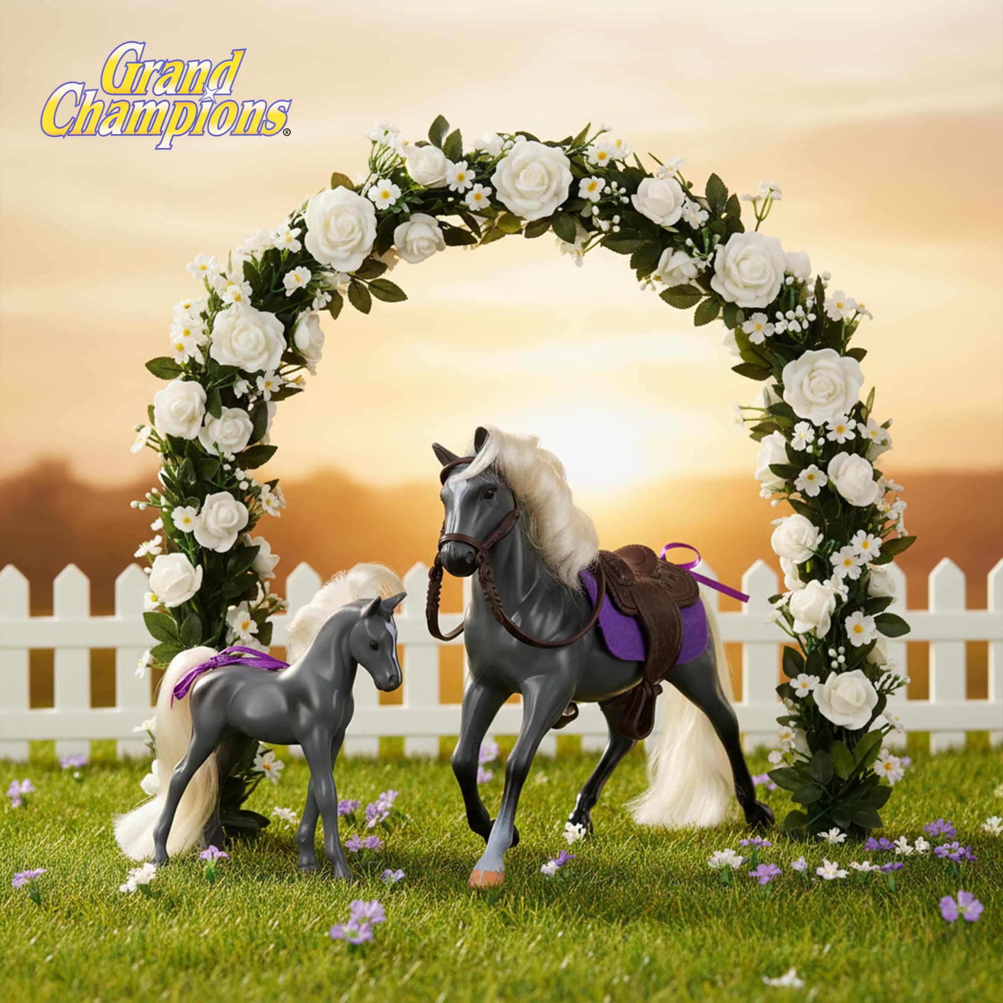 Grand Champions Premium Stallion Collection Set Of 2 | Grey Tennessee Walker