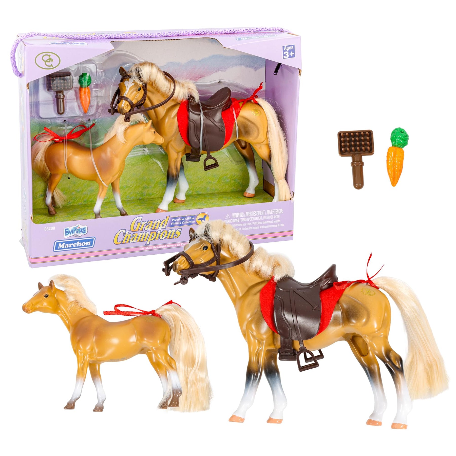 Grand Champions Premium Stallion Collection Set Of 2 | Palomino Quarter Horse