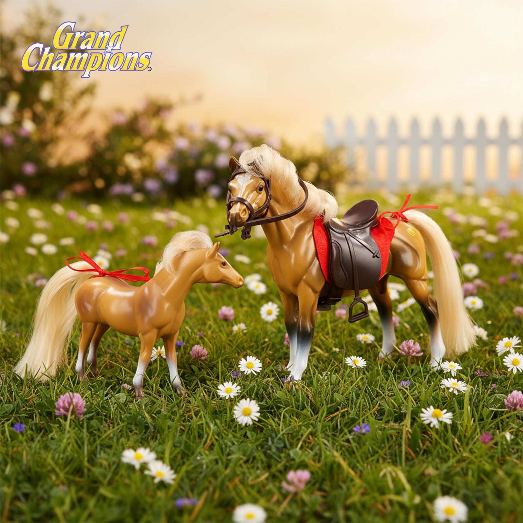 Grand Champions Premium Stallion Collection Set Of 2 | Palomino Quarter Horse