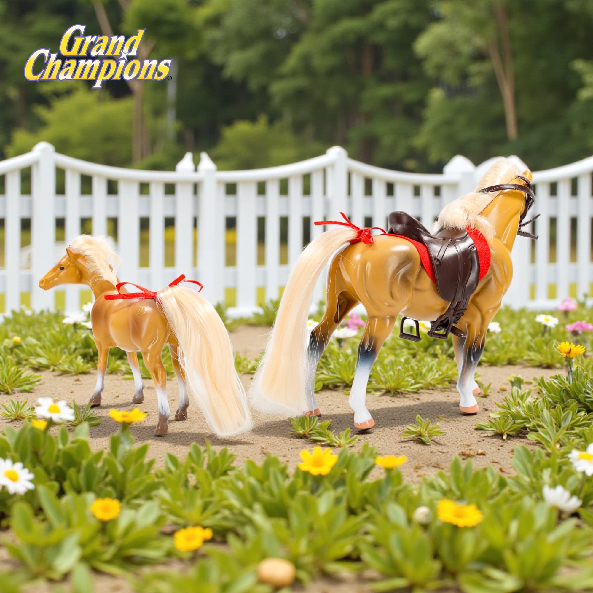 Grand Champions Premium Stallion Collection Set Of 2 | Palomino Quarter Horse