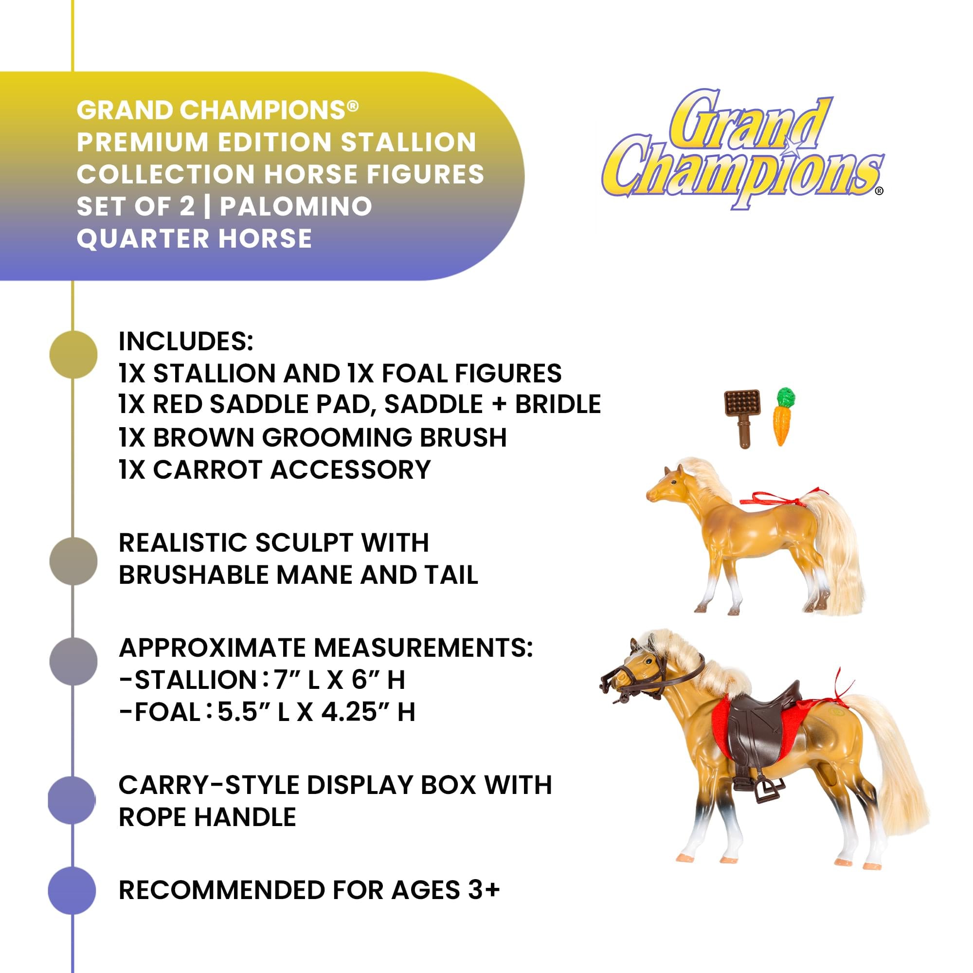 Grand Champions Premium Stallion Collection Set Of 2 | Palomino Quarter Horse