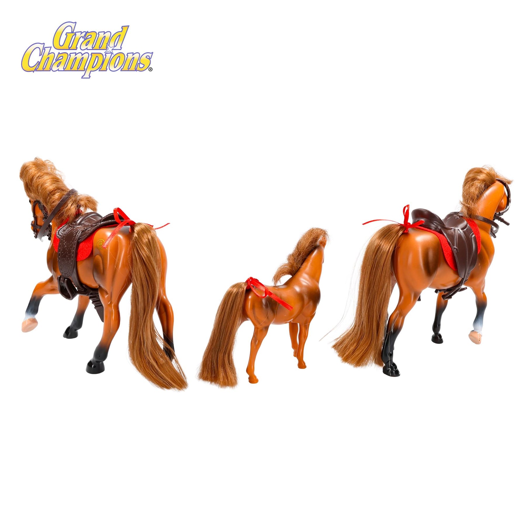 Grand Champions Saddlebred Family Horse Figure Set Of 3 | Chestnut Saddlebred