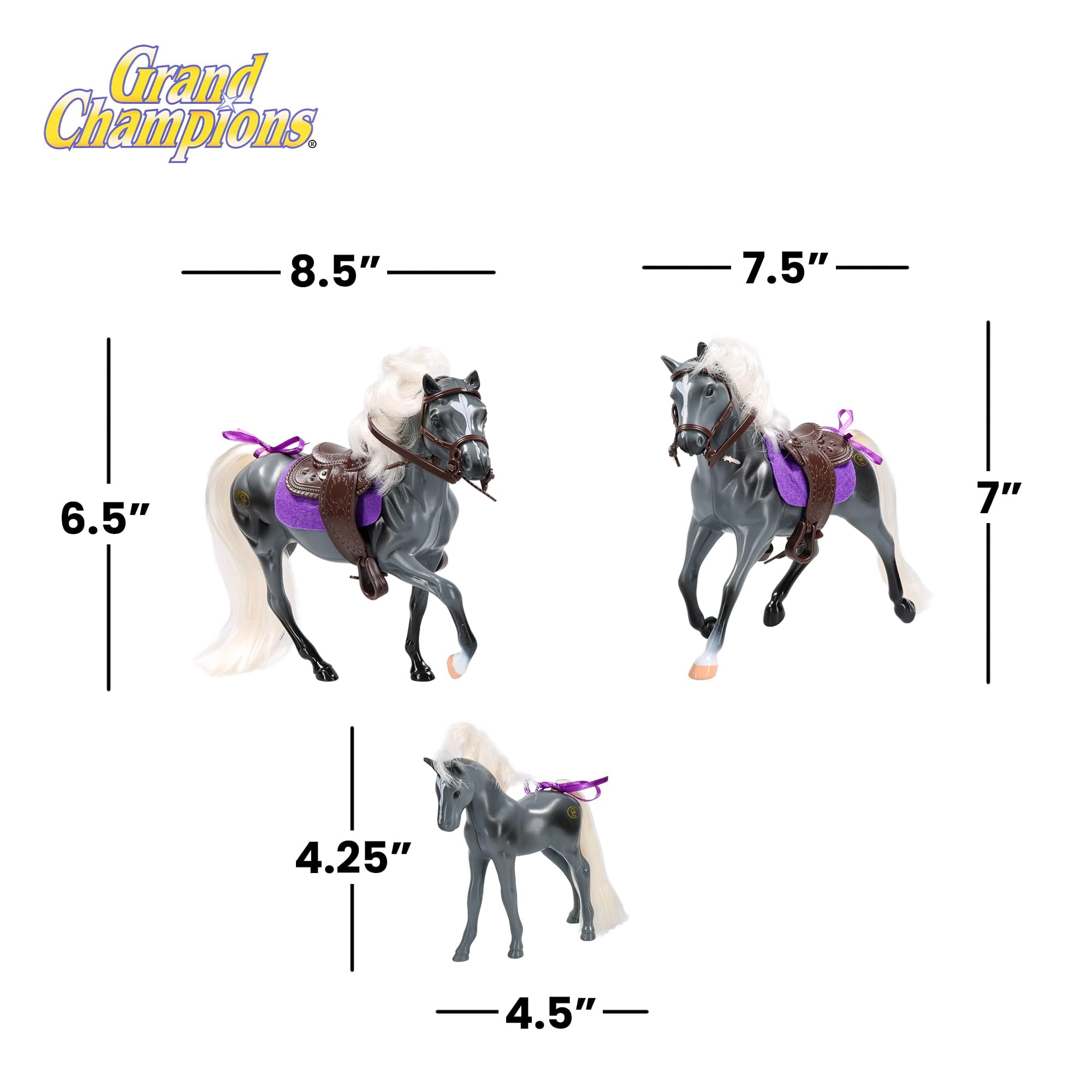 Grand Champions Saddlebred Family Horse Figure Set Of 3 | Grey Saddlebred