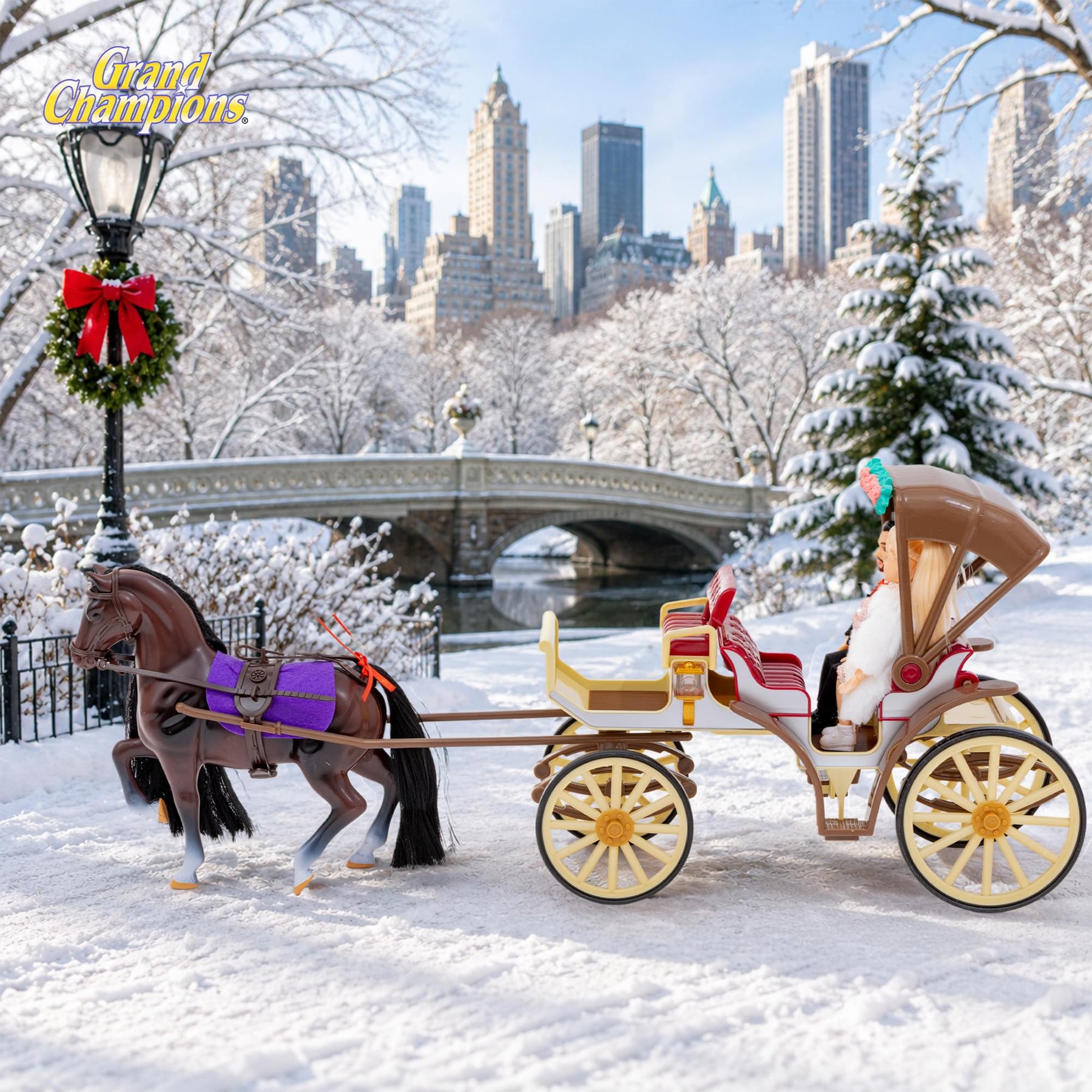 Grand Champions Winter Wonderland Dolls and Horse Playset