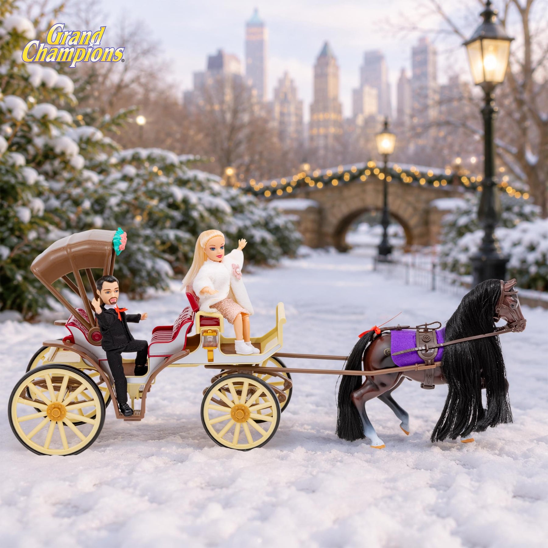 Grand Champions Winter Wonderland Dolls and Horse Playset