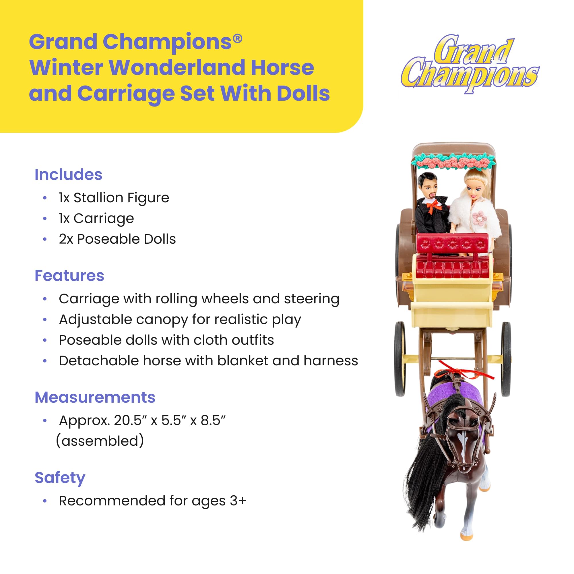 Grand Champions Winter Wonderland Dolls and Horse Playset