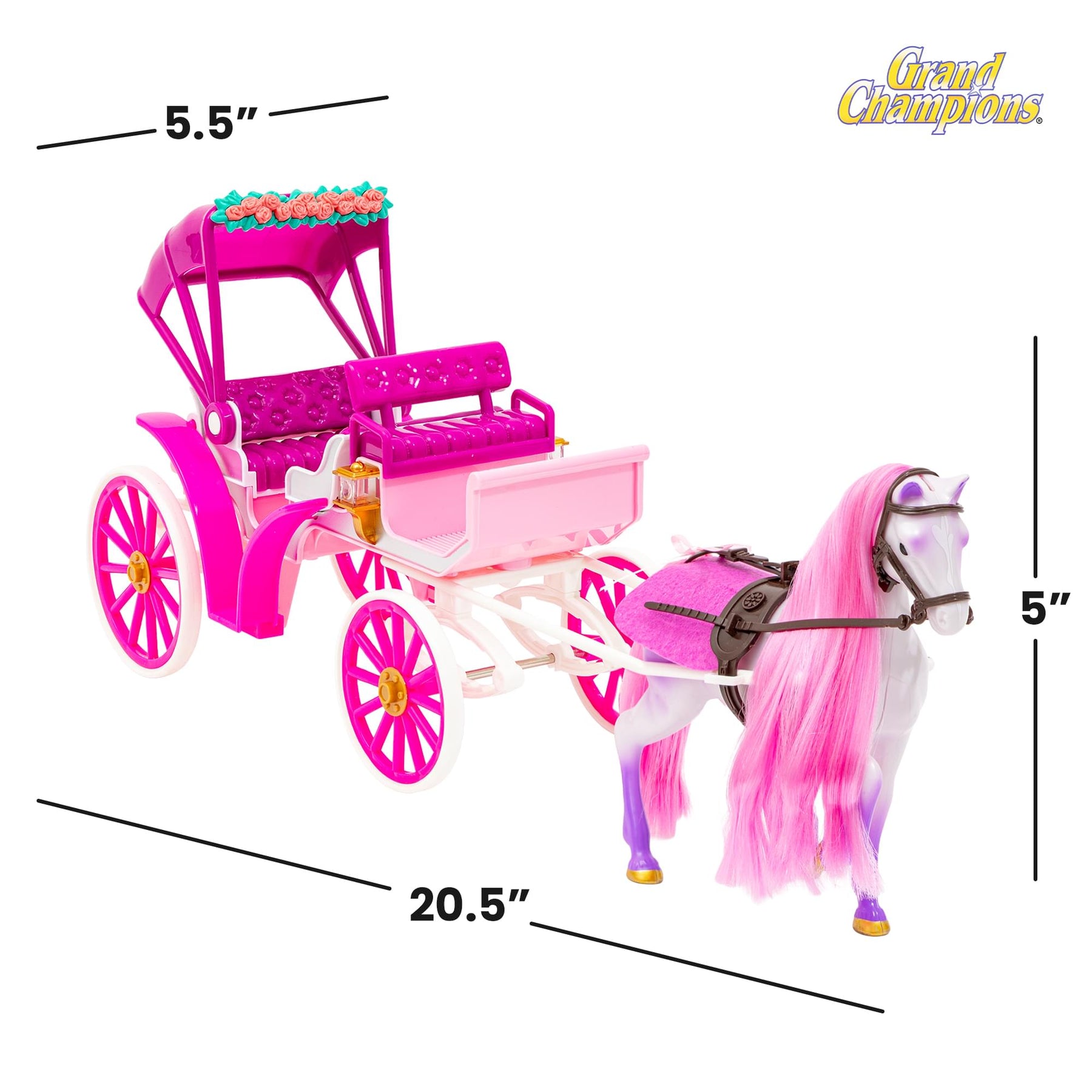 Grand Champions Enchanted Kingdom Fantasy Chariot Dolls and Horse Playset