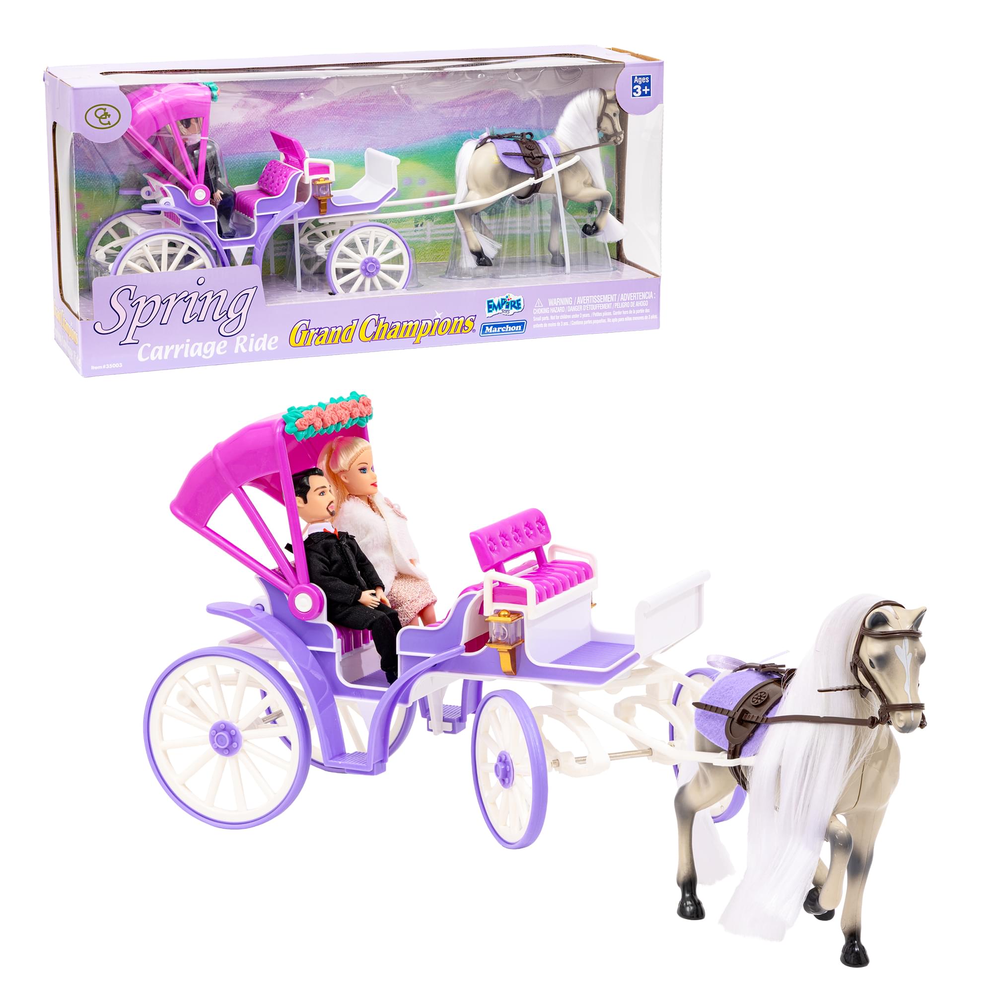 Grand Champions Spring Carriage Ride Dolls and Horse Playset