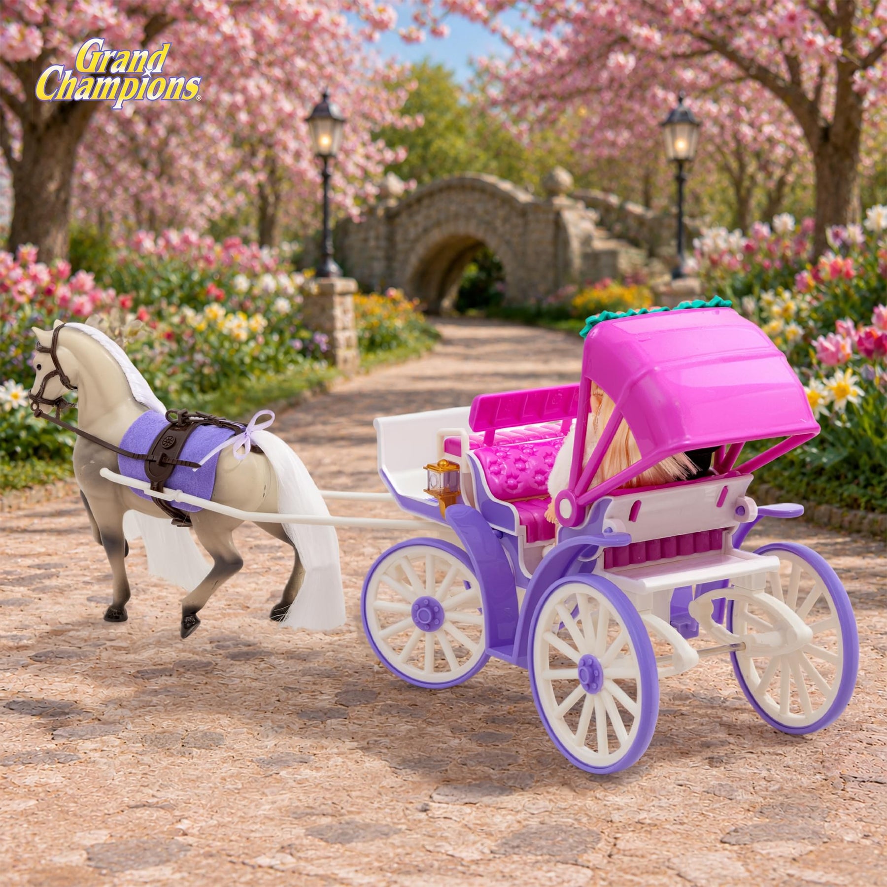 Grand Champions Spring Carriage Ride Dolls and Horse Playset