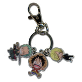 One Piece Luffy, Zoro, & Sanji Metal Keychain