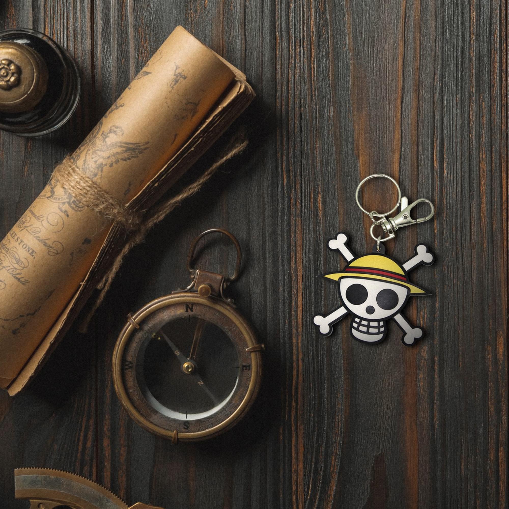 One Piece Straw Hat Pirates Skull PVC Keychain