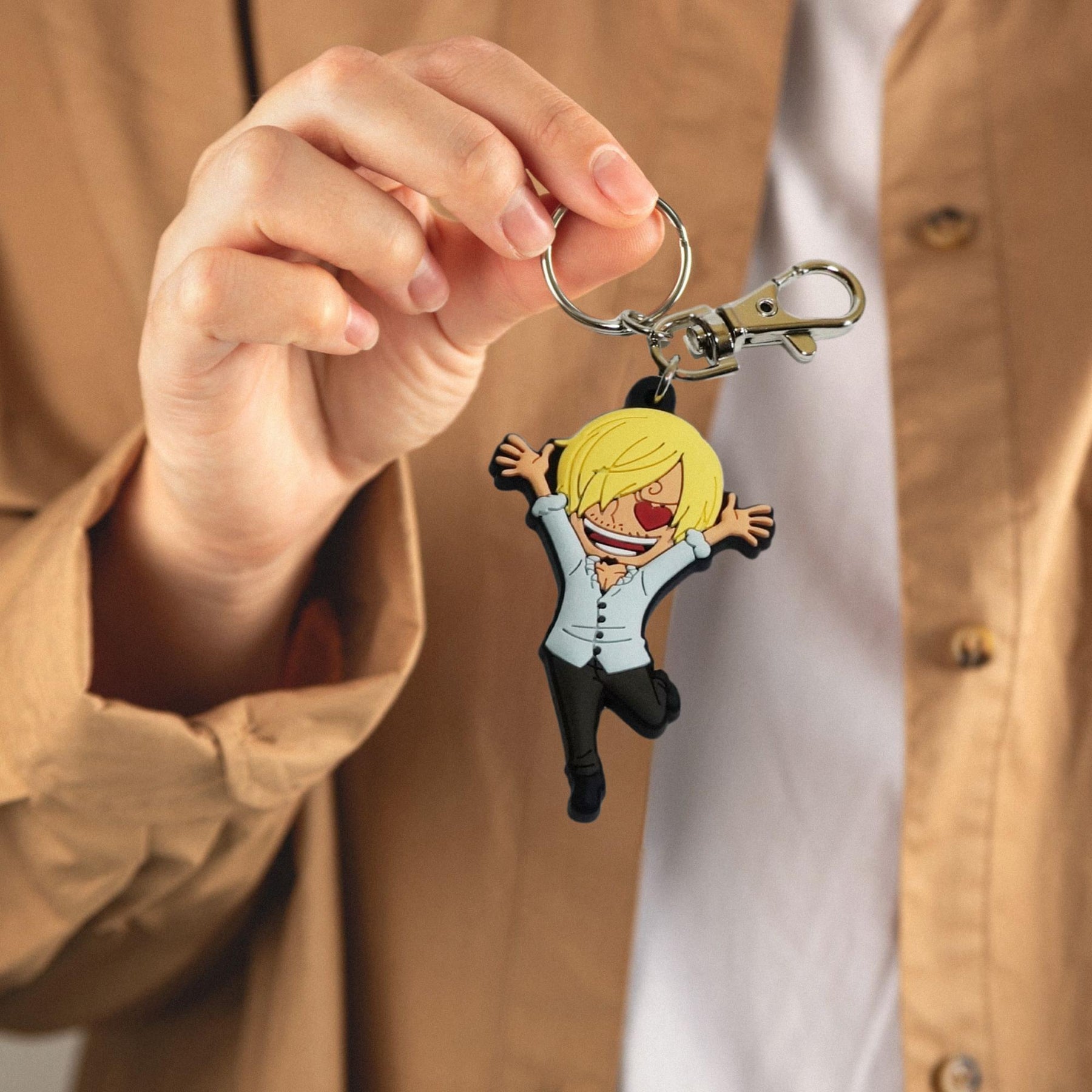 One Piece Sanjin Love PVC Keychain