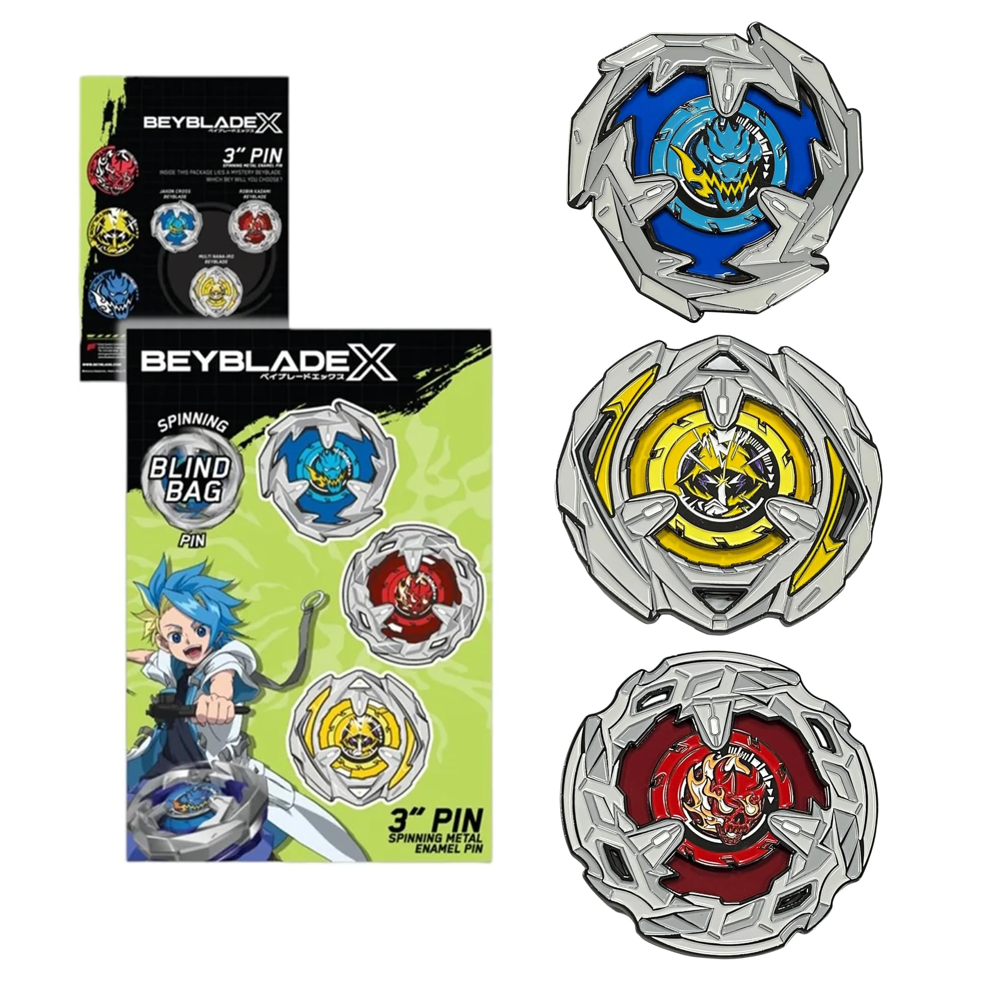 Beyblade X 3-Inch Blind Bag Spinning Enamel Pin | One Random
