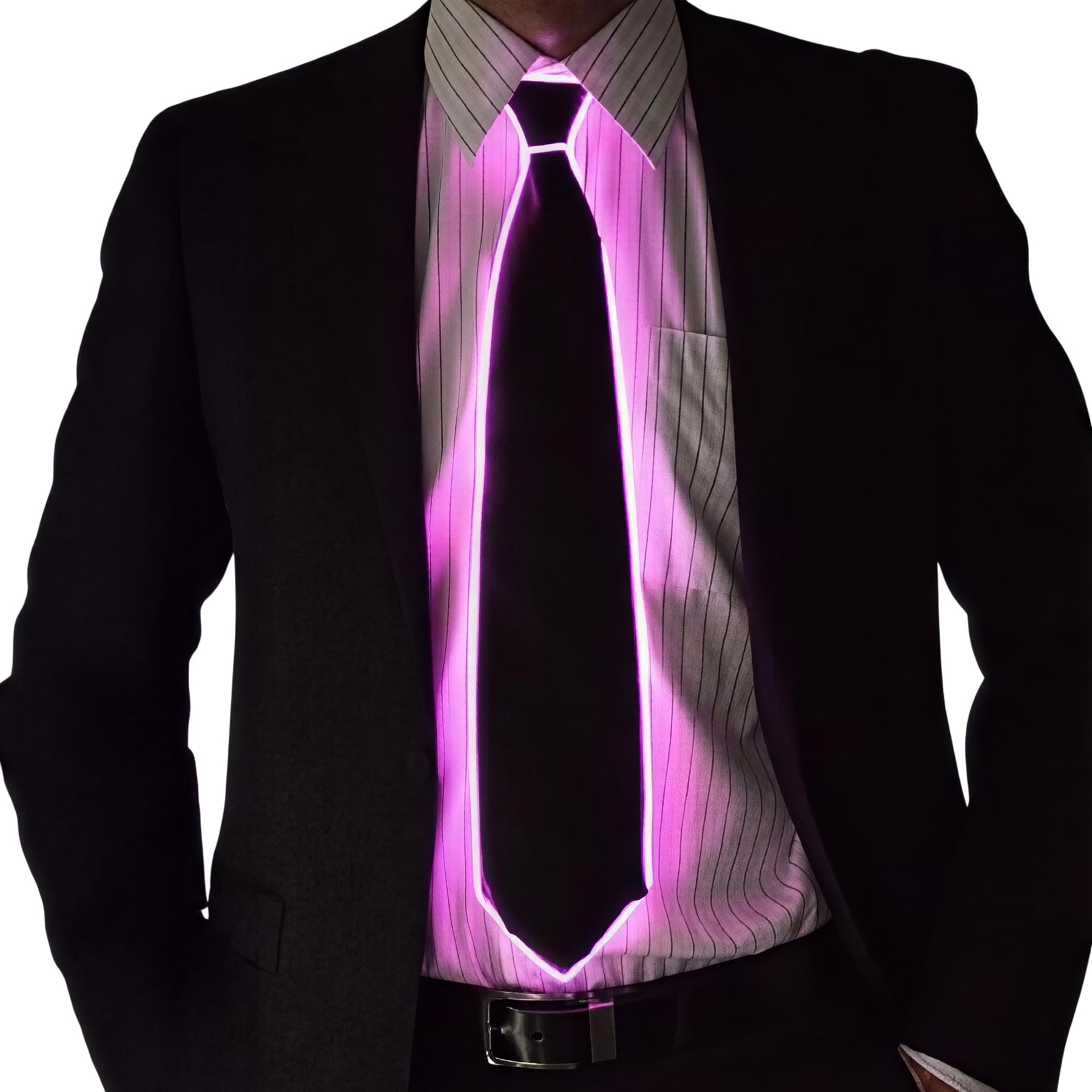 Glowman Glow Costume Neck Tie Pink