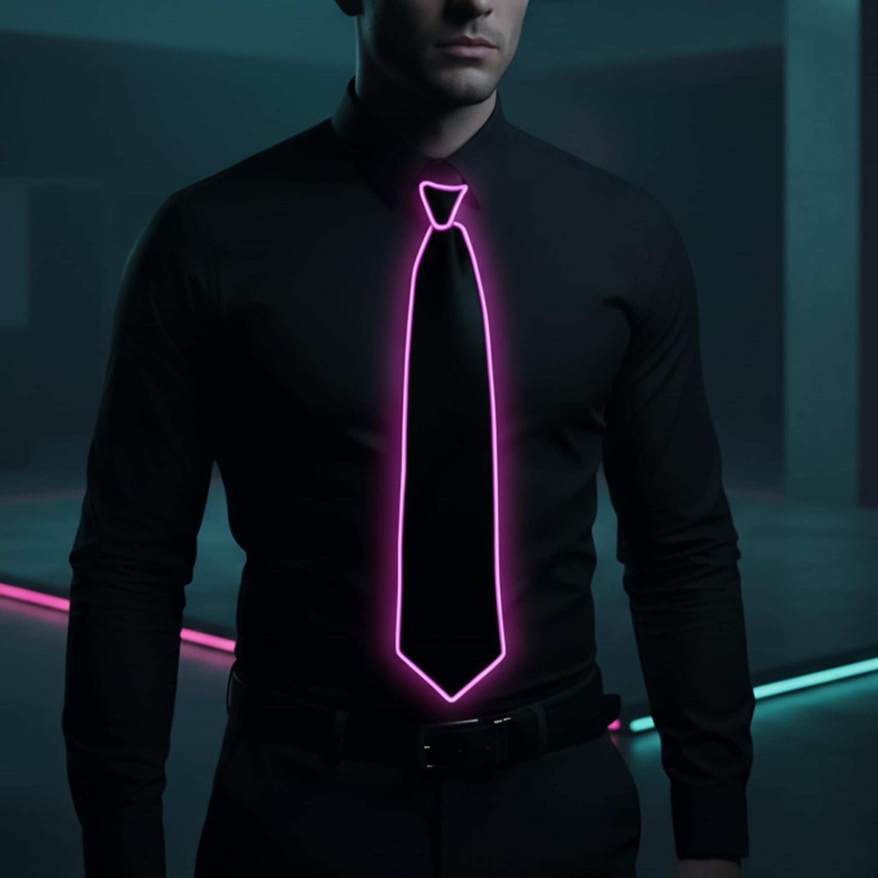 Glowman Glow Costume Neck Tie Pink