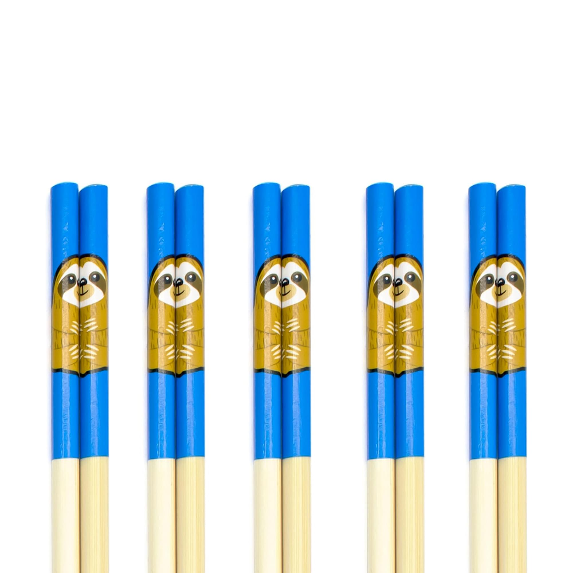 Sloth Bamboo Chopstick Set of 5
